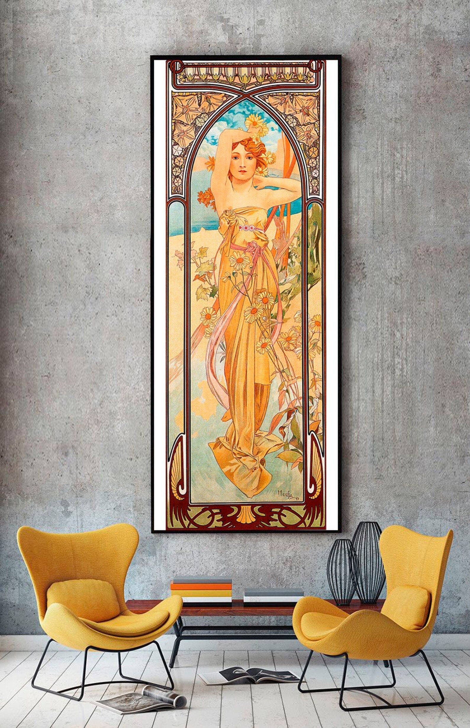 ALPHONSE MUCHA -Brightness of Day, Fine Art Prints, Art Nouveau Decor, Giclee Paper /Canvas Prints, Poster or 3D Hand Finished Premium Print FOSHE ART