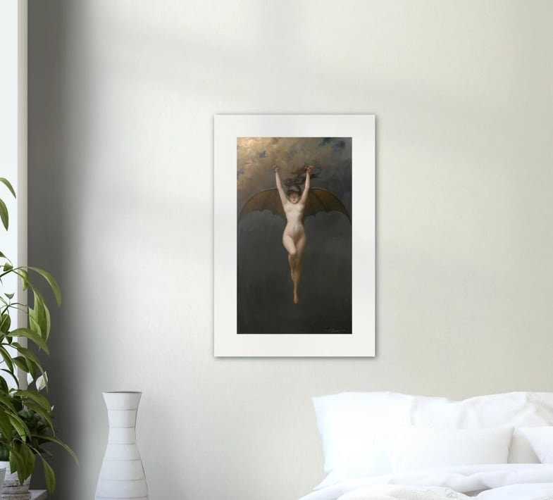 Albert Joseph Pénot, The Bat-Woman Art Prints, Gothic Home Decor, Giclee Paper / Canvas Prints, Poster or 3D Hand Finished Premium Print, , Art decor, Heavyweight paper / real art canvas, 3D Hand Finished Premium Print, Poster Art, Canvas Wall Art