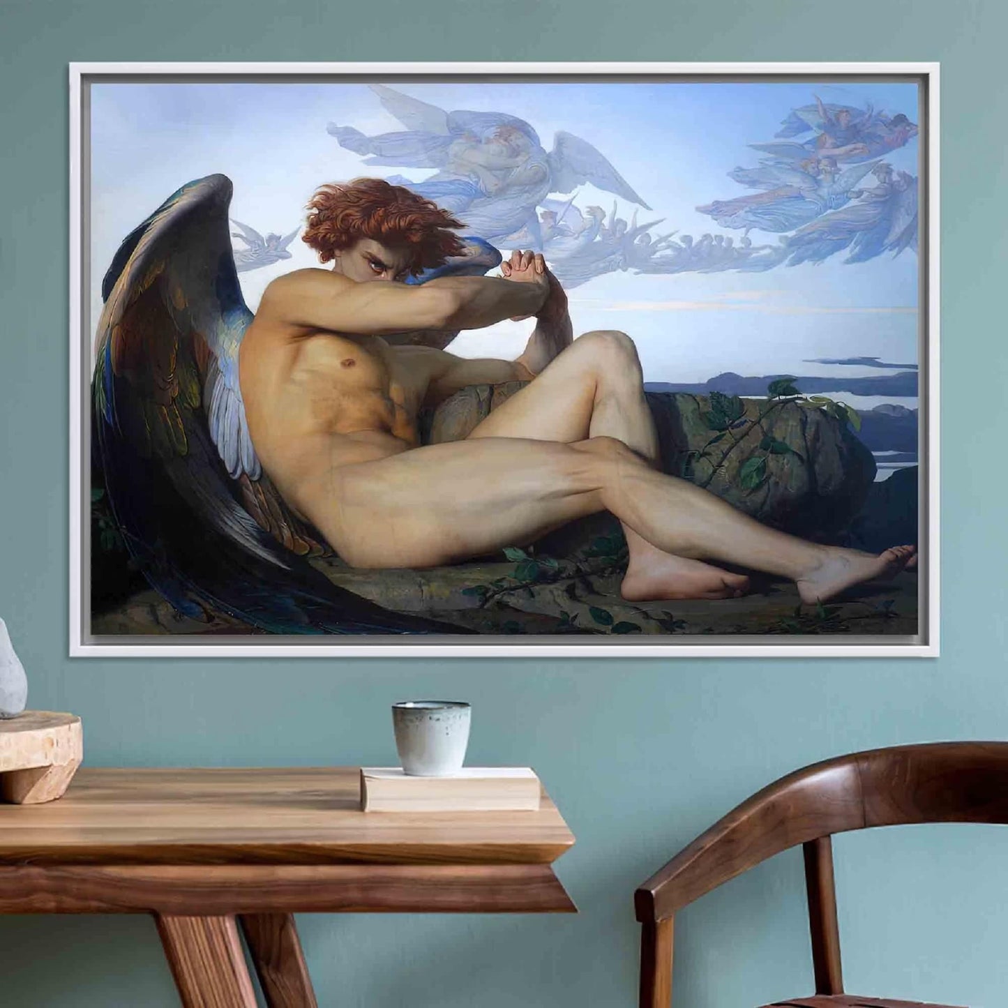 Alexandre Cabanel, Fallen Angel,  fine art reproduction print, Art decor, Heavyweight paper / real art canvas, 3D Hand Finished Premium Print, Poster Art,  Classic Art, Canvas Wall Art, New House Gift, House warming painting, gifts for boys