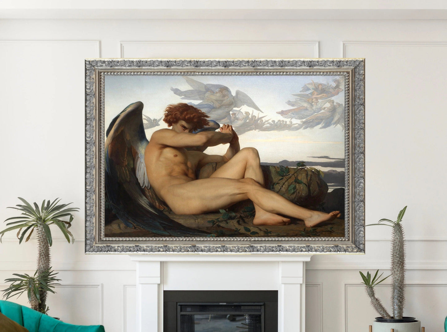 Fallen Angel by Alexandre Cabanel | Vision of Grace and Rebellion | Famous Classic Wall Art | Angelic Décor & Timeless Masterpiece FOSHE ART