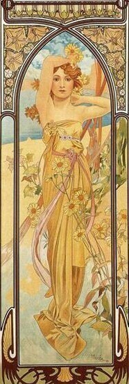 ALPHONSE MUCHA -Brightness of Day, Fine Art Prints, Art Nouveau Decor, Giclee Paper /Canvas Prints, Poster or 3D Hand Finished Premium Print FOSHE ART
