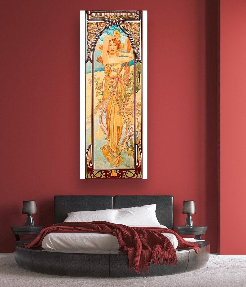 ALPHONSE MUCHA -Brightness of Day, Fine Art Prints, Art Nouveau Decor, Giclee Paper /Canvas Prints, Poster or 3D Hand Finished Premium Print FOSHE ART