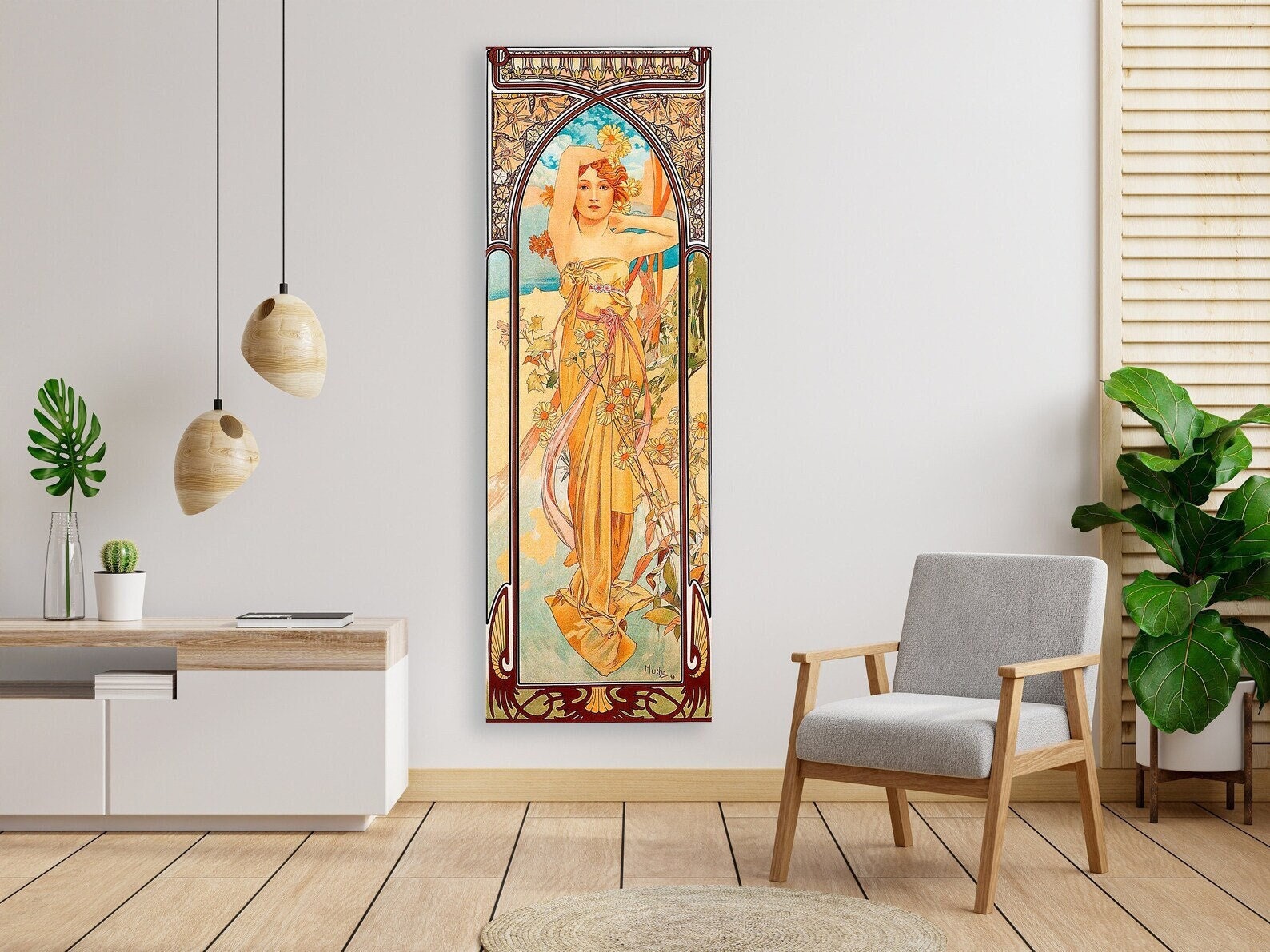 ALPHONSE MUCHA -Brightness of Day, Fine Art Prints, Art Nouveau Decor, Giclee Paper /Canvas Prints, Poster or 3D Hand Finished Premium Print FOSHE ART