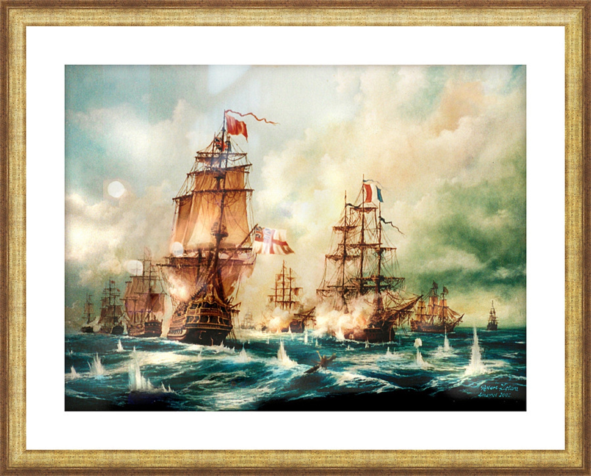Battle of Trafalgar by Robert Zietara, Giclee Print, Sailing Ship Wall Art FOSHE ART