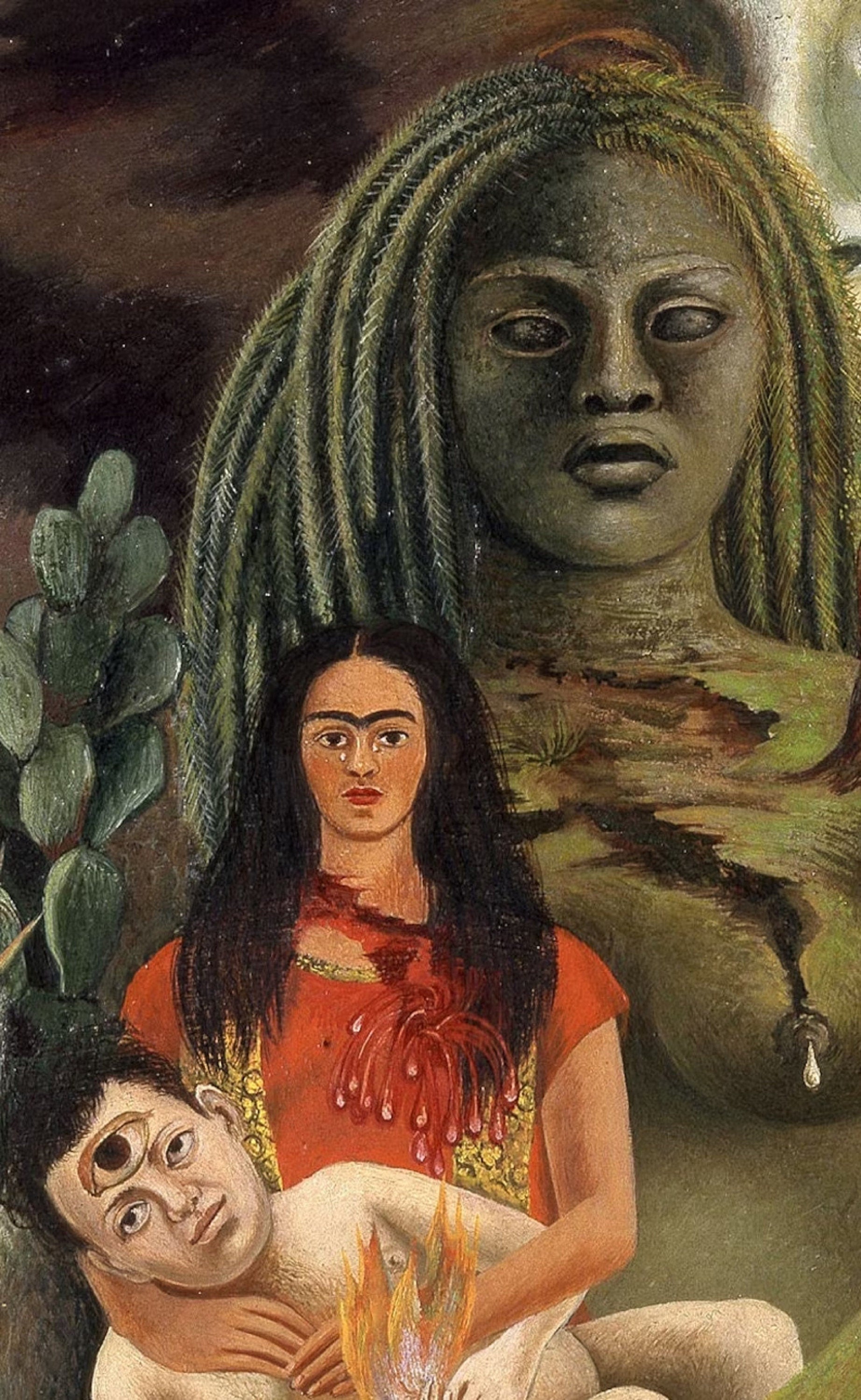 Frida Kahlo 'Love Embrace' Giclee Print: Naive Art Poster FOSHE ART