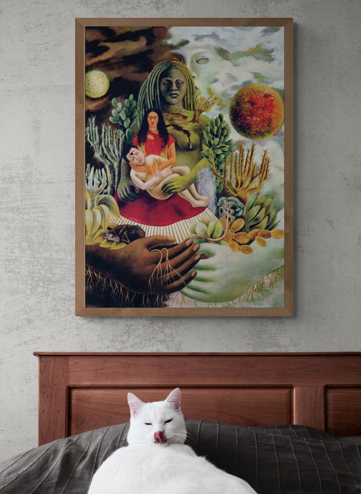 Frida Kahlo 'Love Embrace' Giclee Print: Naive Art Poster FOSHE ART