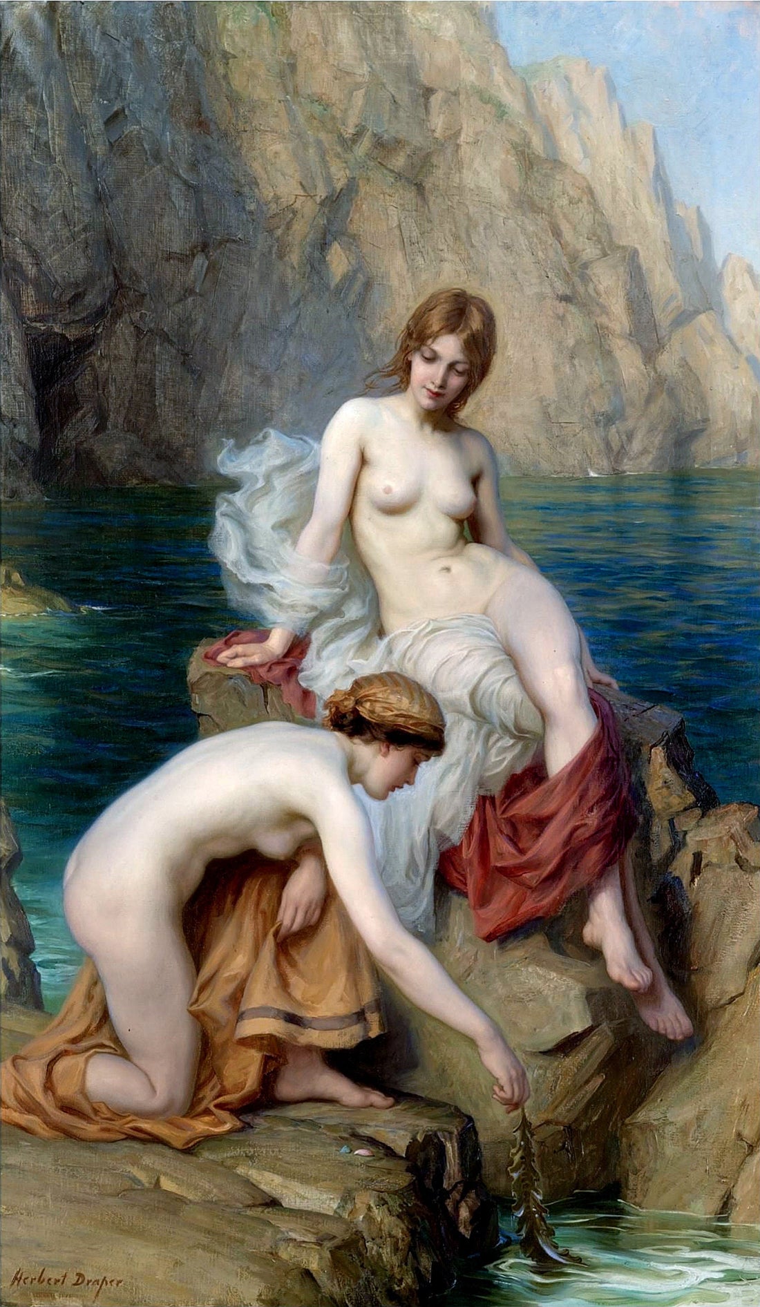 The Lament of Icarus Canvas Print, Herbert James Draper, Textured Fine Art Reproduction FOSHE ART