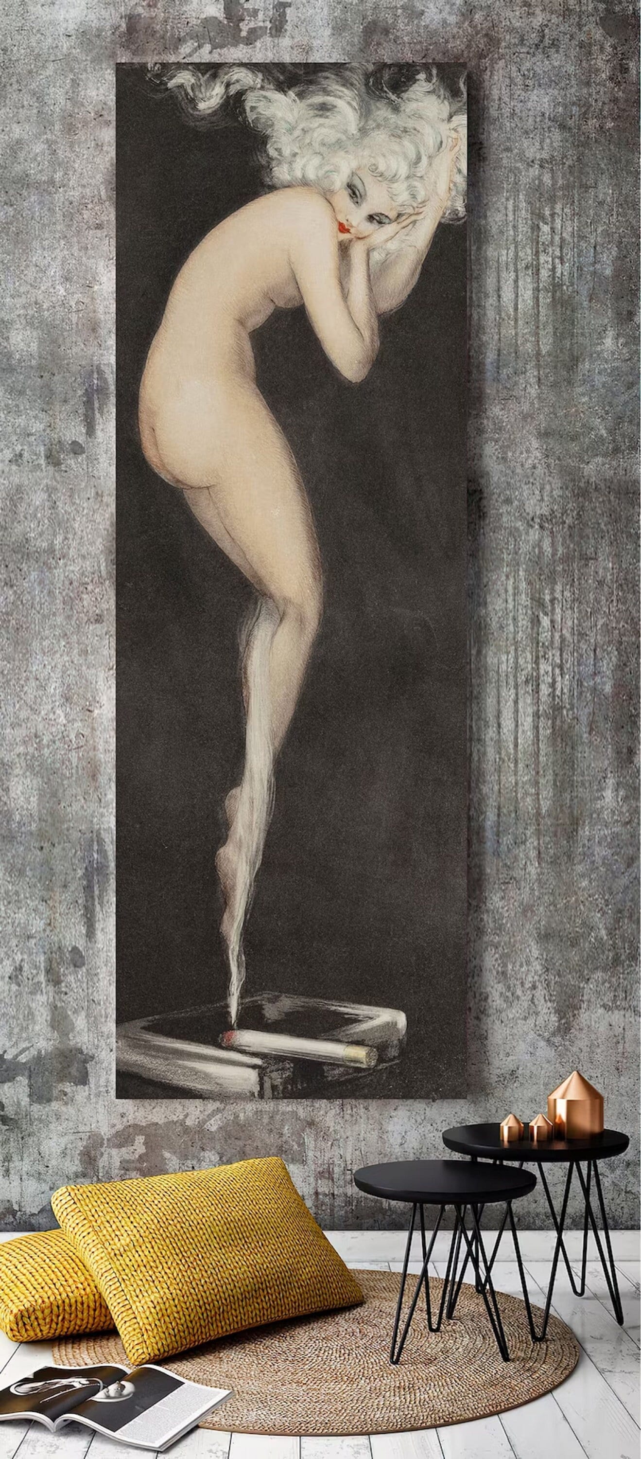 Louis Icard Art Deco Print, "Illusion", Museal Canvas Poster FOSHE ART