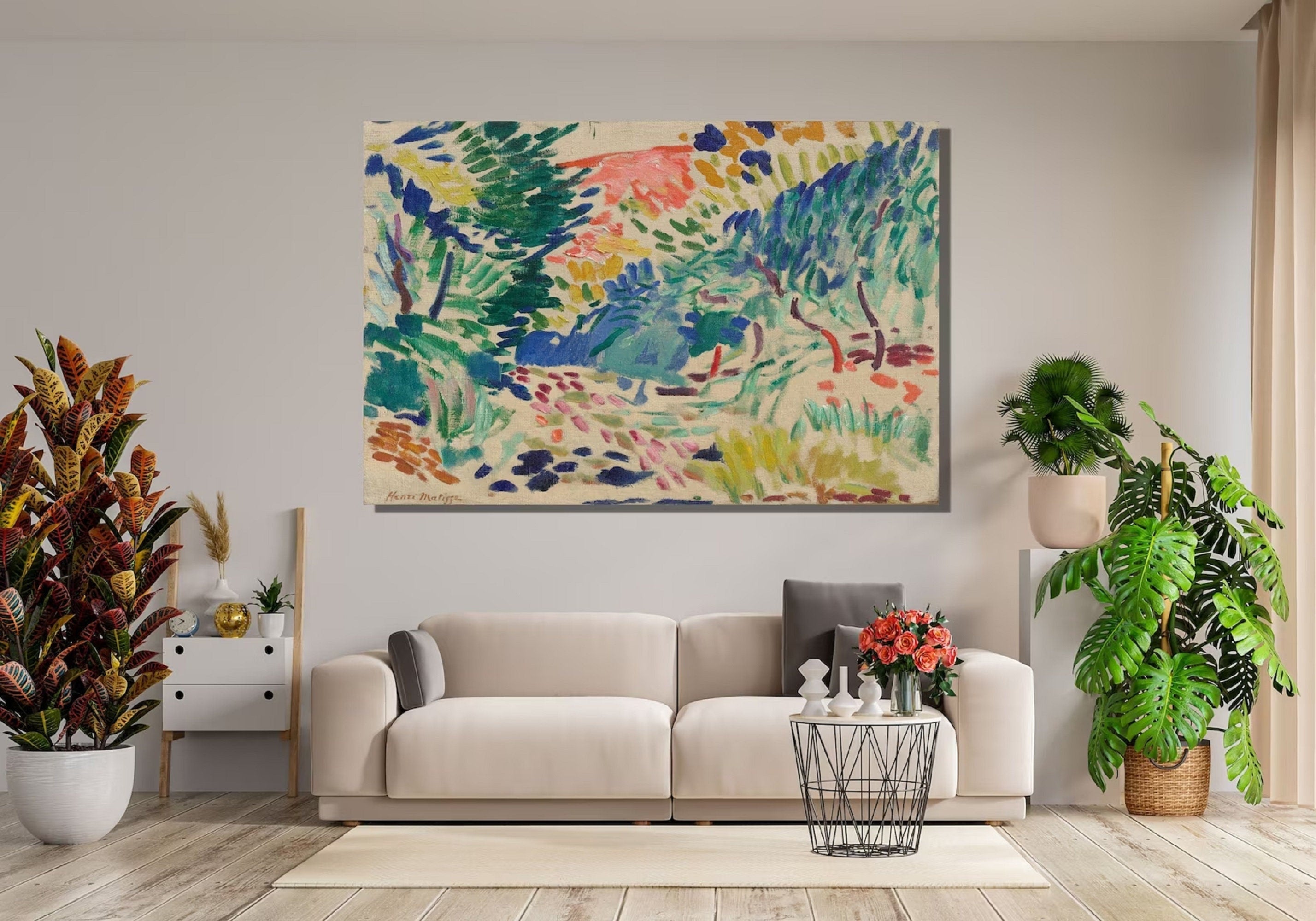 Henri Matisse Landscape at Collioure Canvas/Poster Art Reproduction, Abstract Wall Art Print, Modern Art Painting, Expressionism Art Print