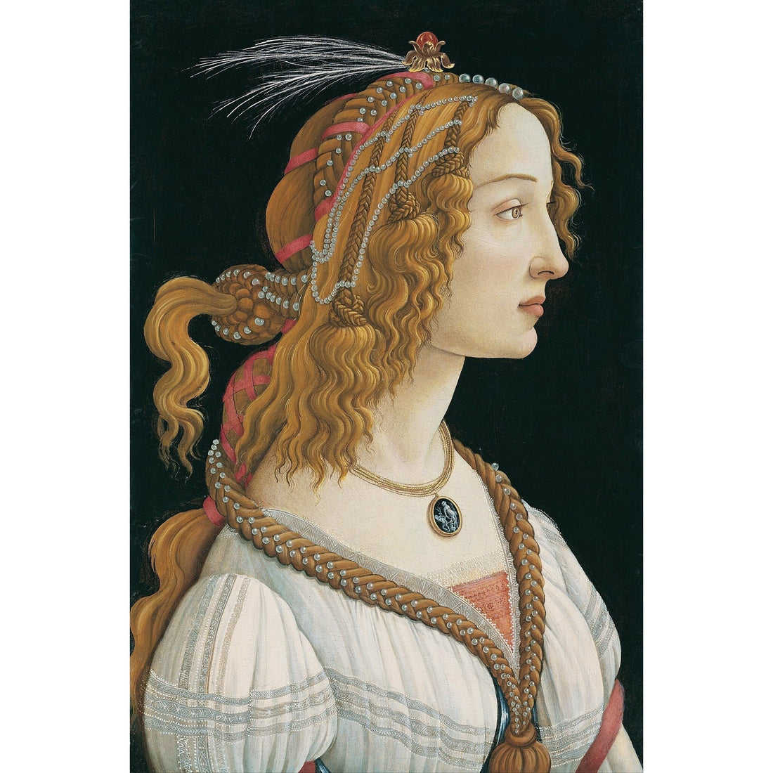 Sandro Botticelli Portrait of young woman, Heavyweight paper / real art canvas, Print on canvas or paper, original large art,