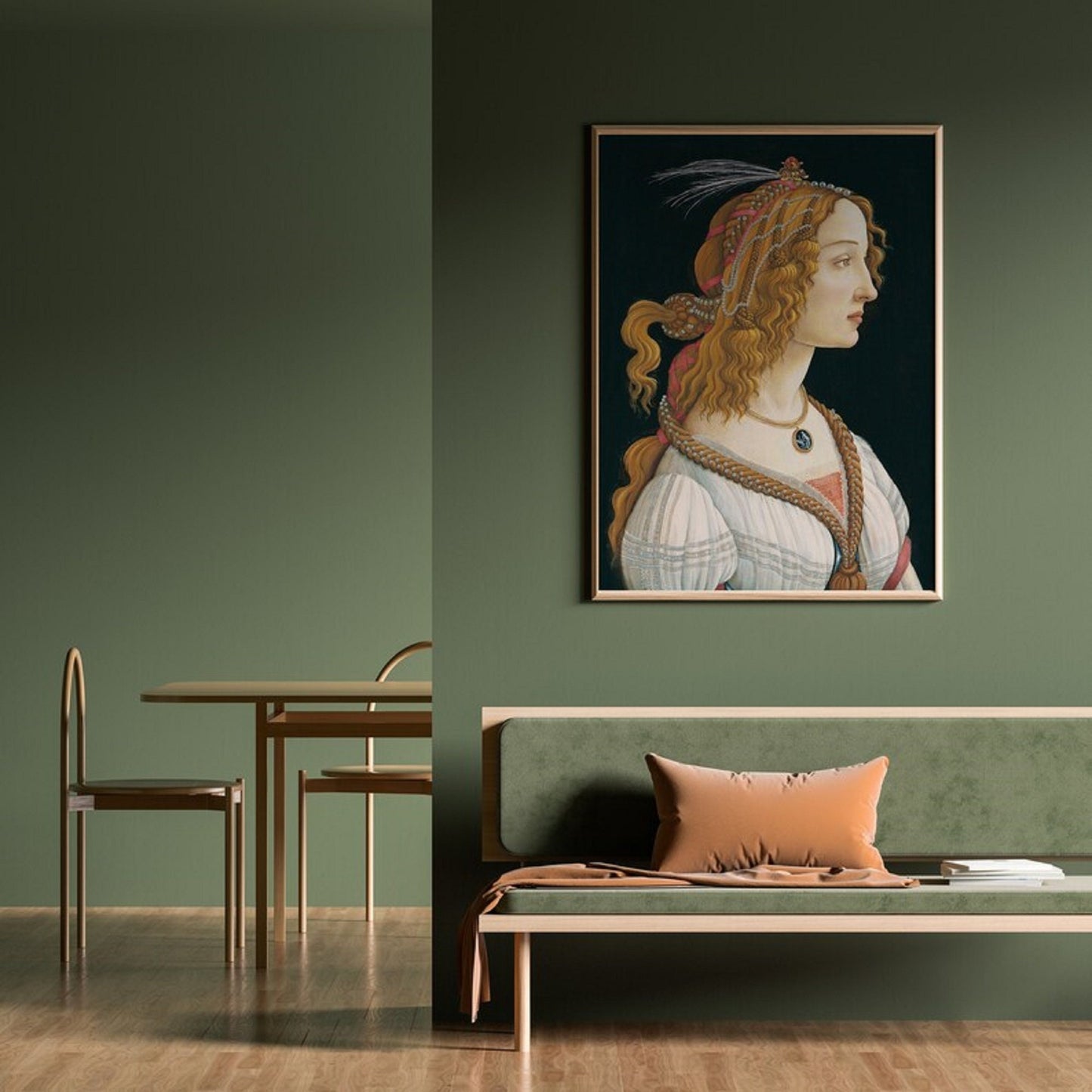 Sandro Botticelli Portrait of young woman, Heavyweight paper / real art canvas, Print on canvas or paper, original large art,