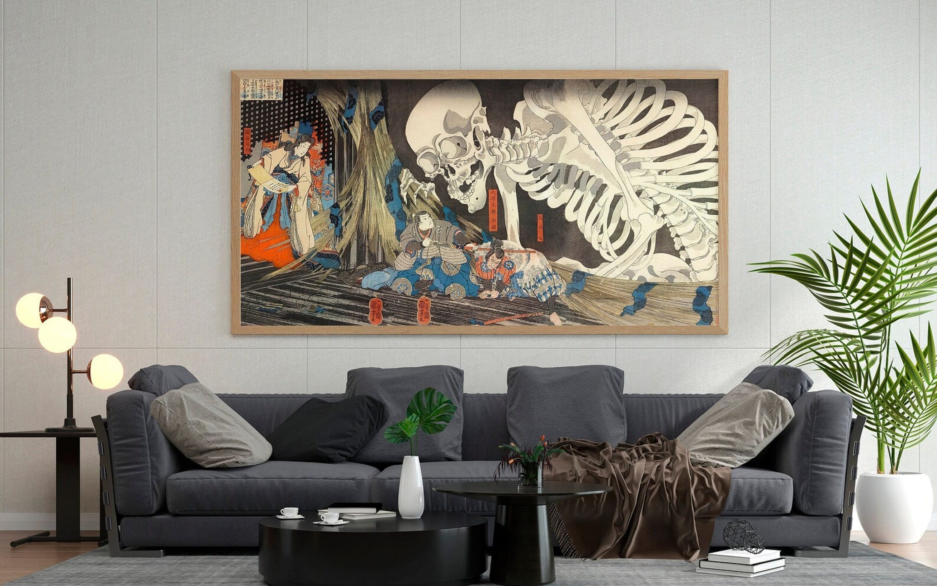 Utagawa Kuniyoshi Witch and Skeleton Giclee Print with Floating Frame FOSHE ART