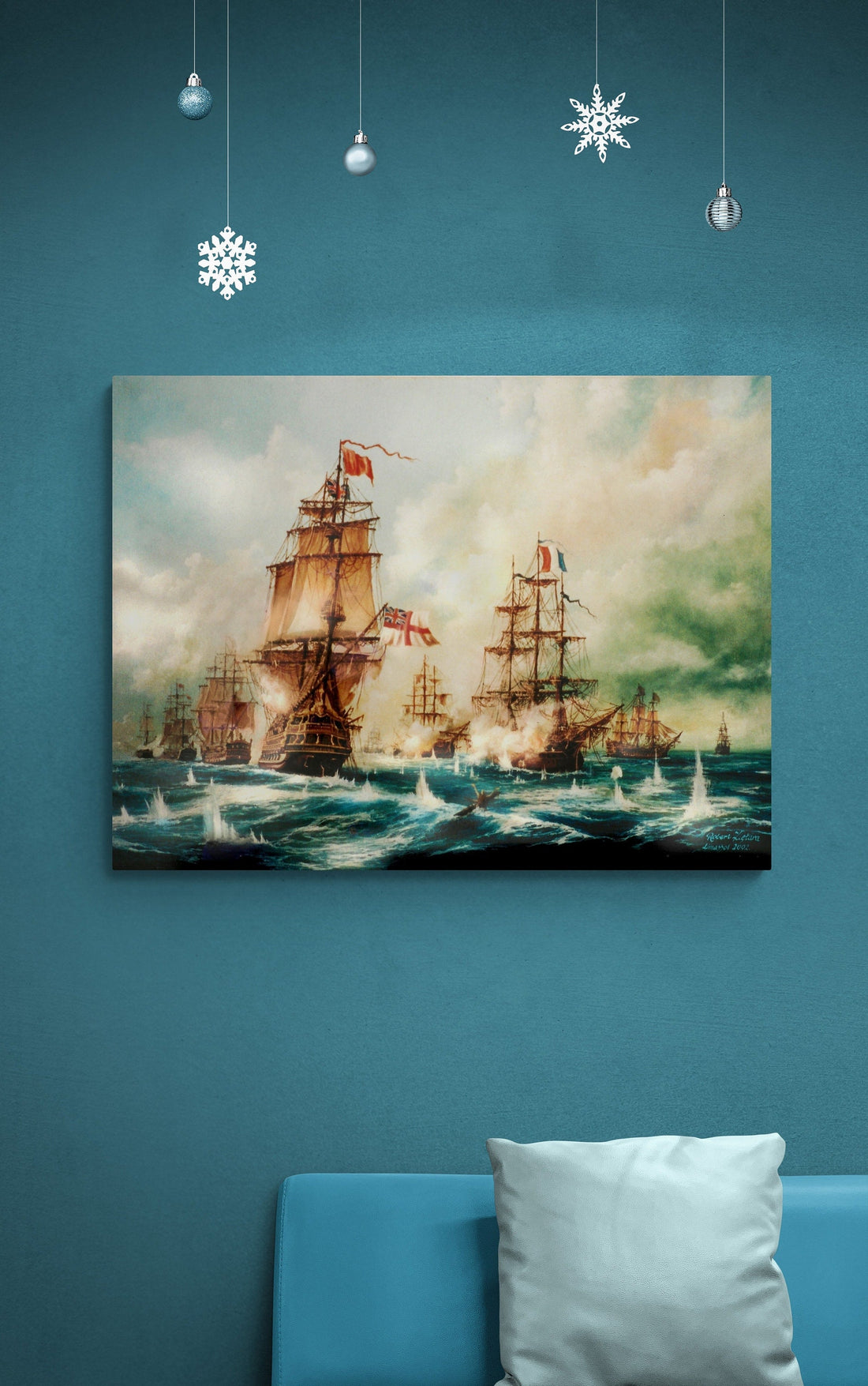 Battle of Trafalgar by Robert Zietara, Giclee Print, Sailing Ship Wall Art FOSHE ART