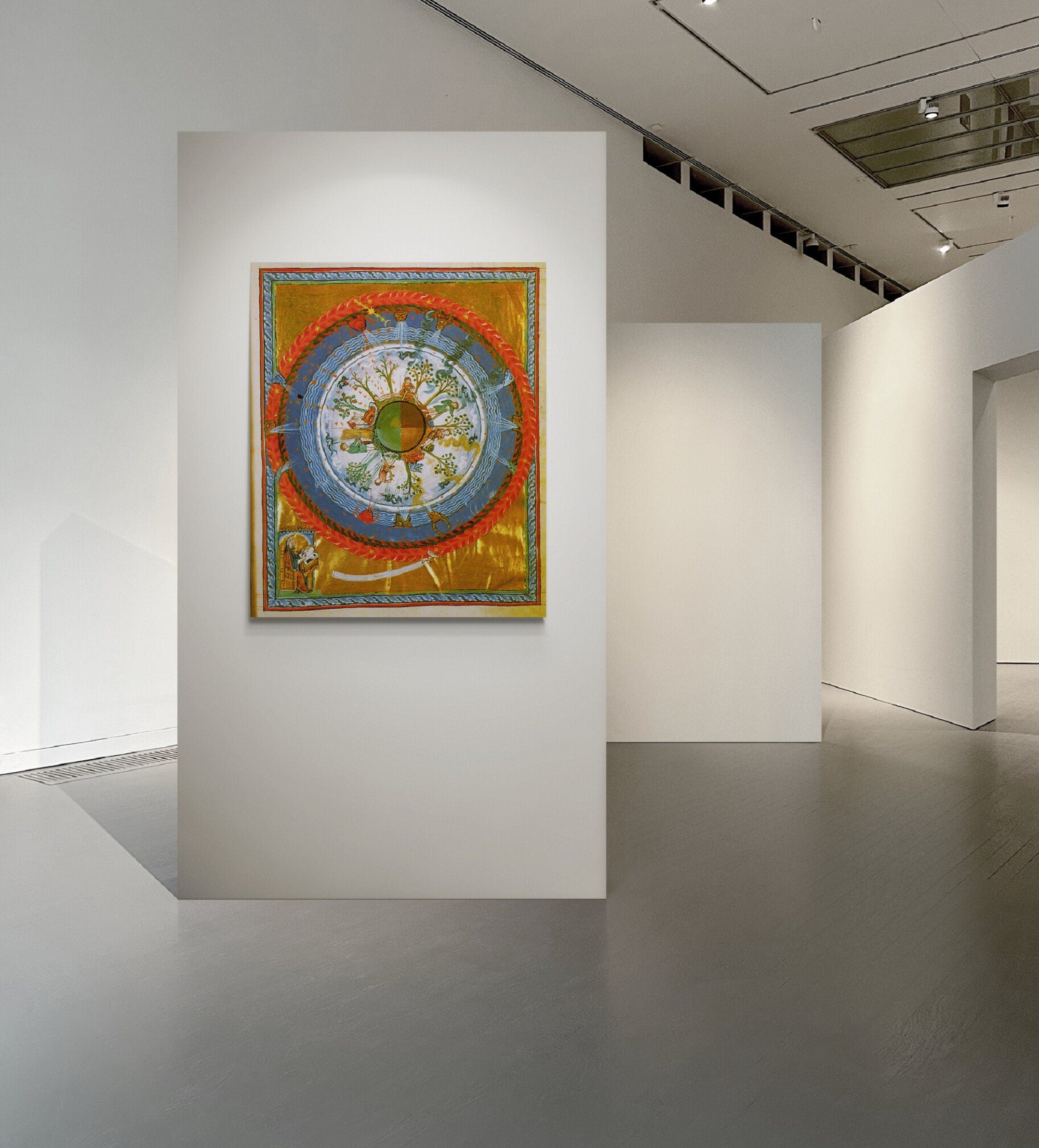 Hildegarde wheel of live fineart print, Mystical Vision, Cultivating Cosmic Tree, giclee print or museum quality poster Catholic Art Gift