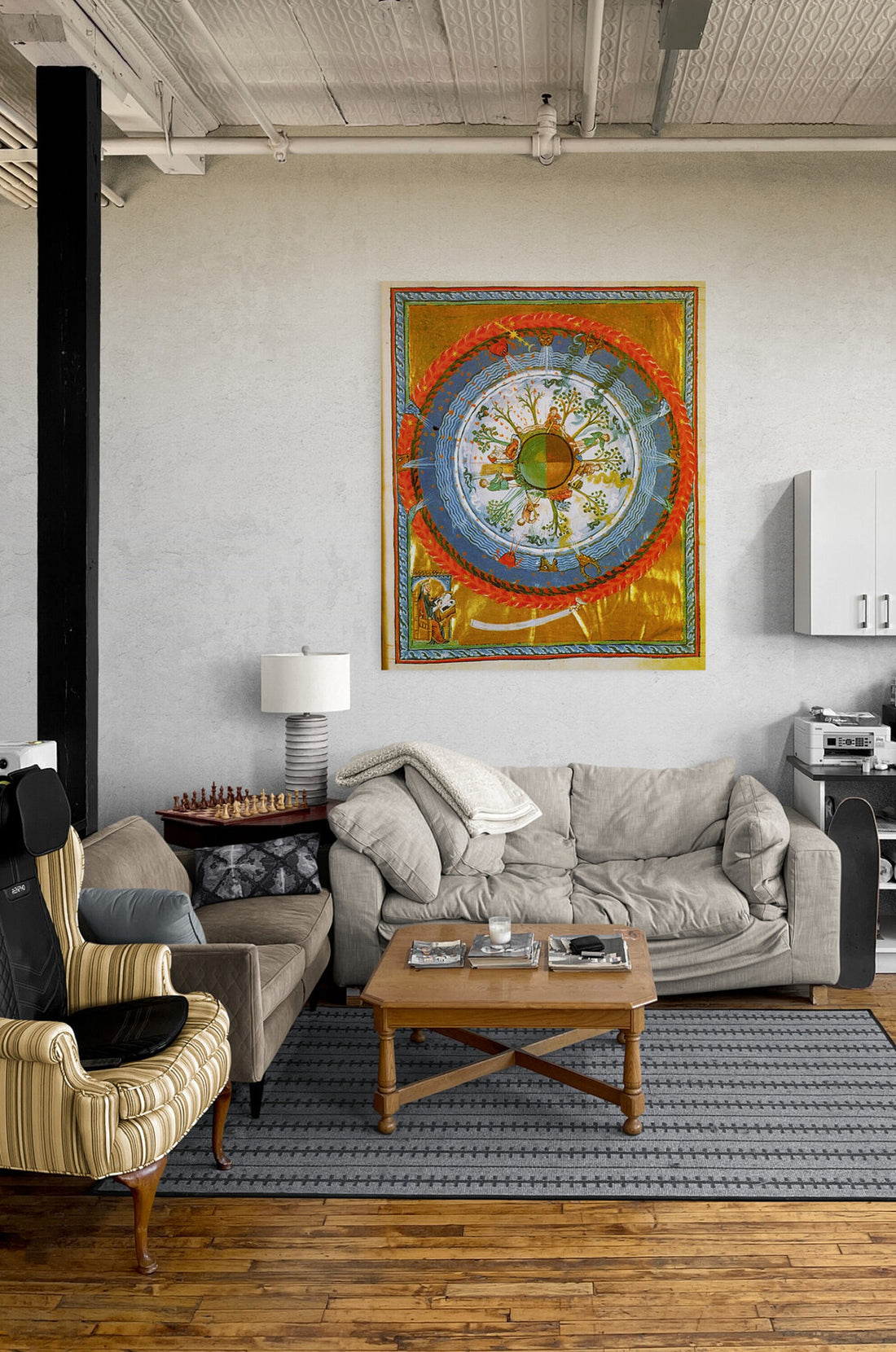 Hildegarde wheel of live fineart print, Mystical Vision, Cultivating Cosmic Tree, giclee print or museum quality poster Catholic Art Gift