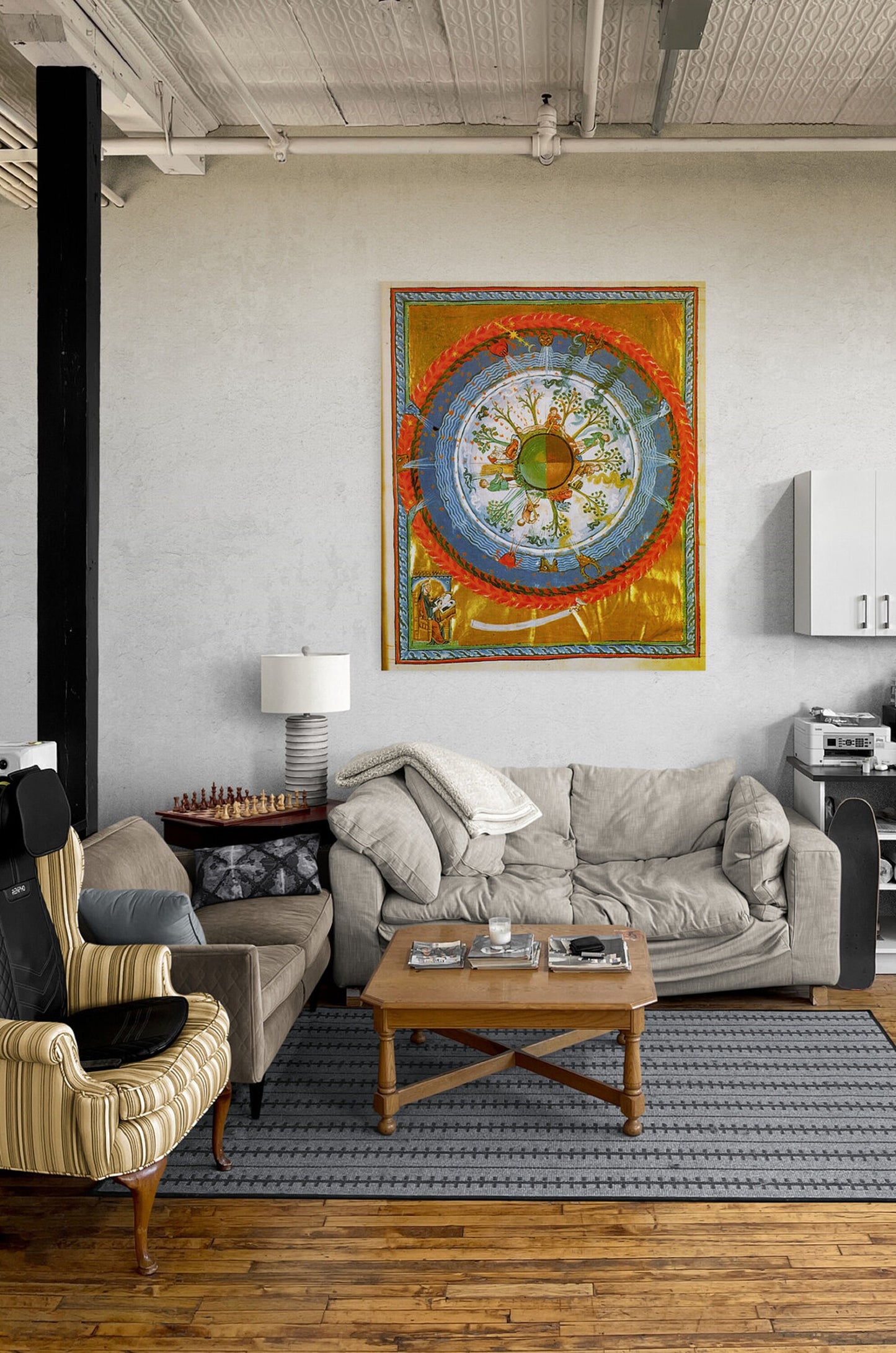 Hildegarde wheel of live fineart print, Mystical Vision, Cultivating Cosmic Tree, giclee print or museum quality poster Catholic Art Gift