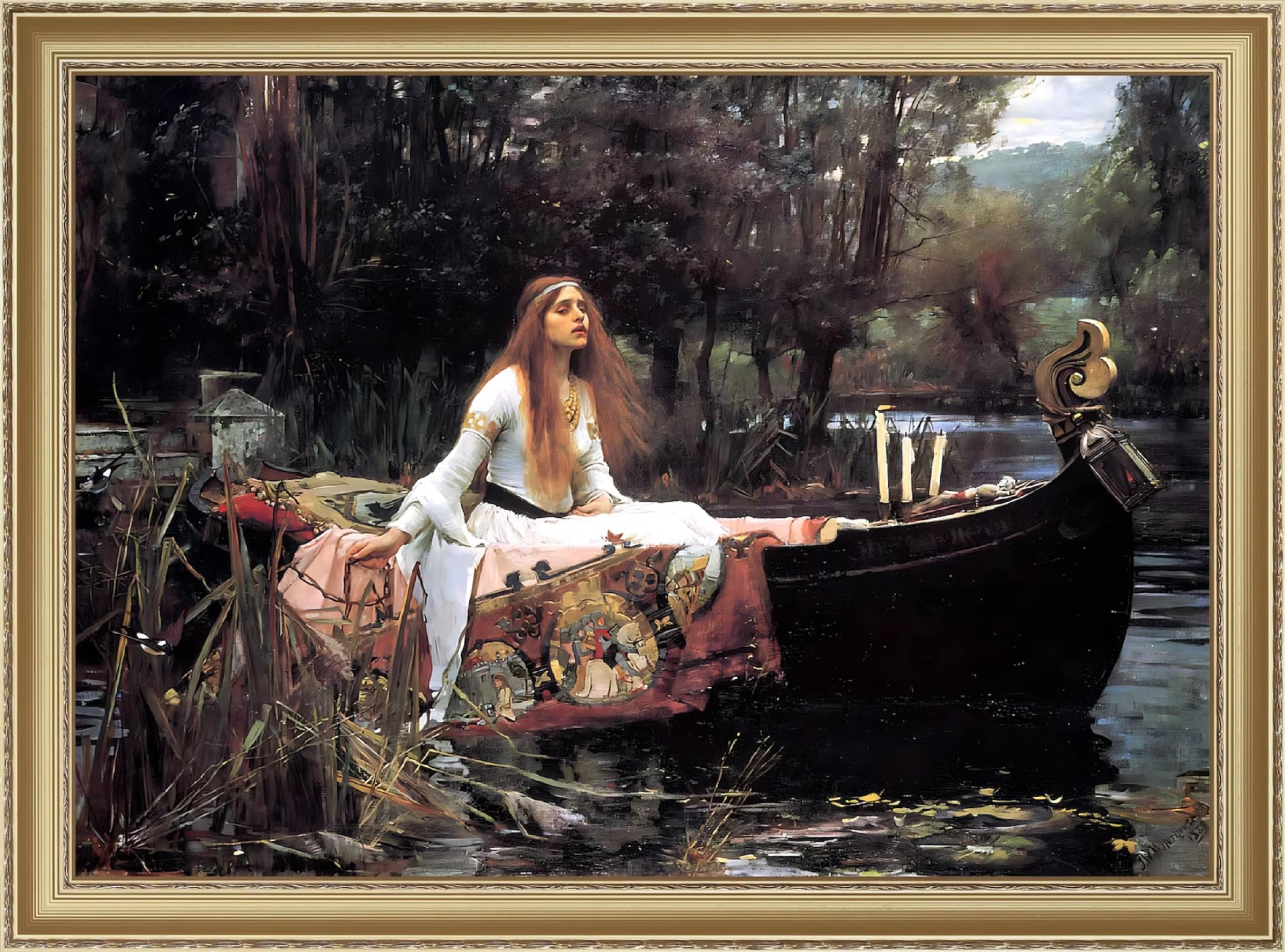 The Lady of Shalott Print, John Waterhouse, Pre-Raphaelite Art FOSHE ART