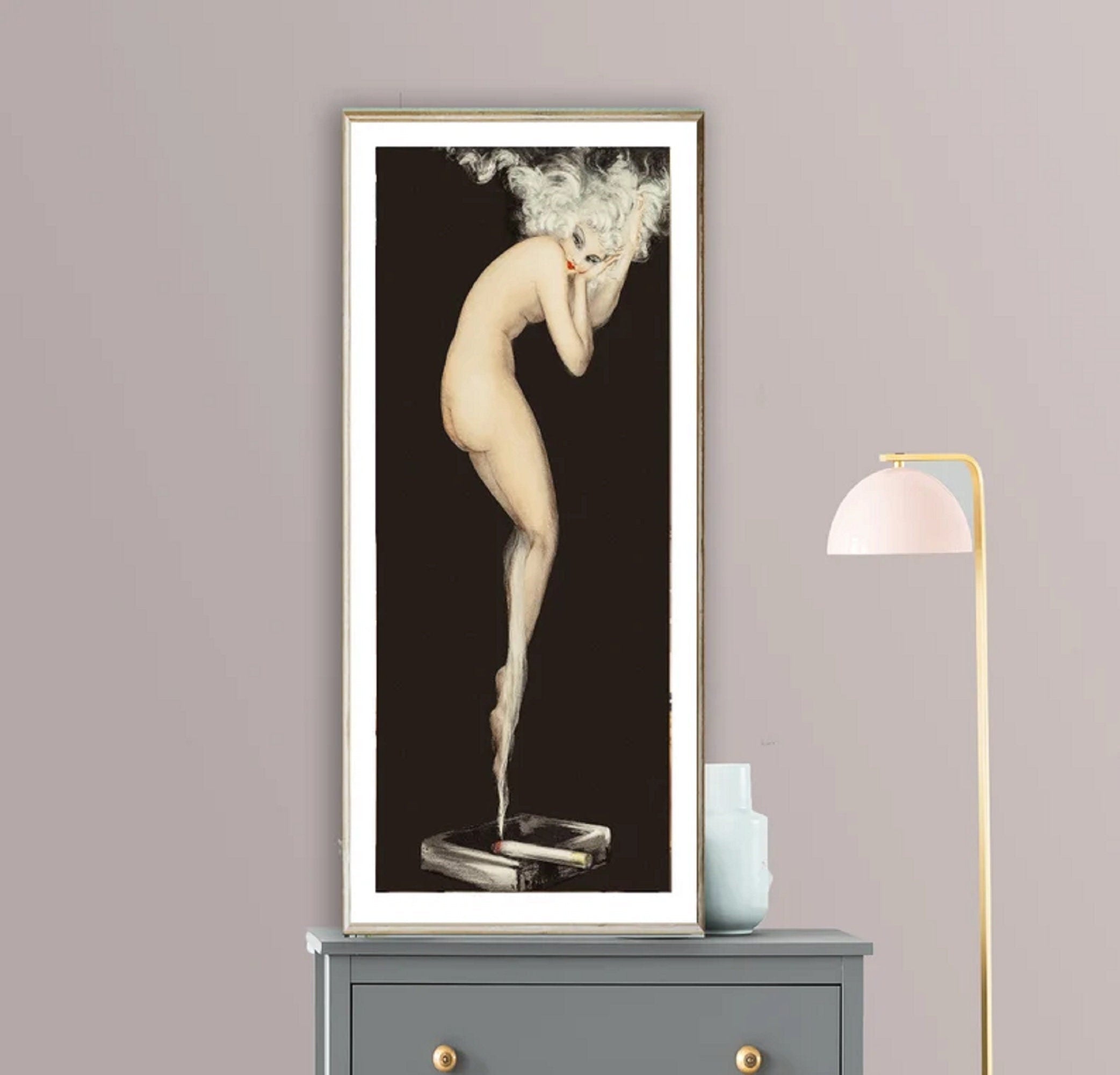 Louis Icard Art Deco Print, "Illusion", Museal Canvas Poster FOSHE ART
