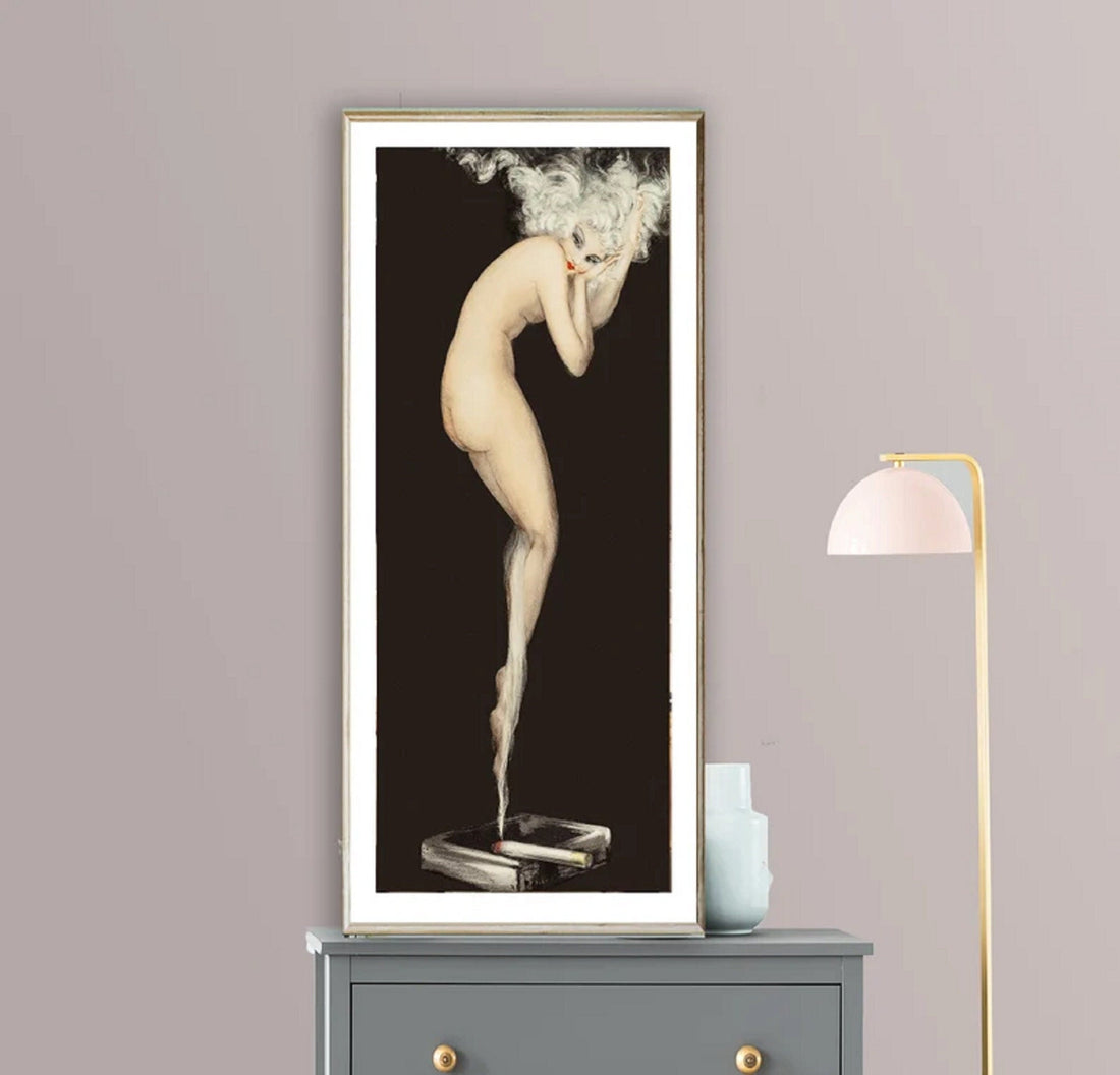 Louis Icard Art Deco Print, "Illusion", Museal Canvas Poster FOSHE ART