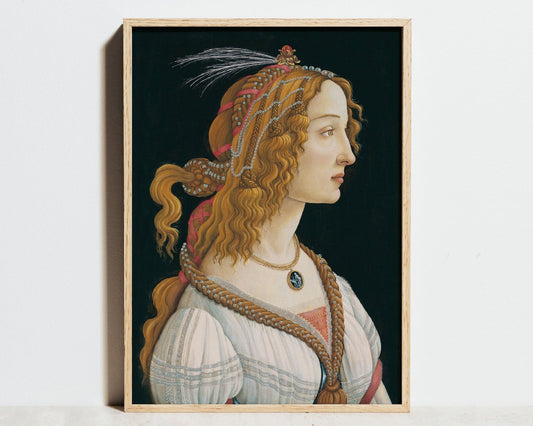Sandro Botticelli Portrait of young woman, Heavyweight paper / real art canvas, Print on canvas or paper, original large art,