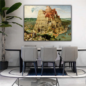 The Tower of Babel, Pieter Bruegel, Home Wall Decor Giclee Art Print, Large Print / Canvas Prints, Poster or 3D Hand Finished Premium Print