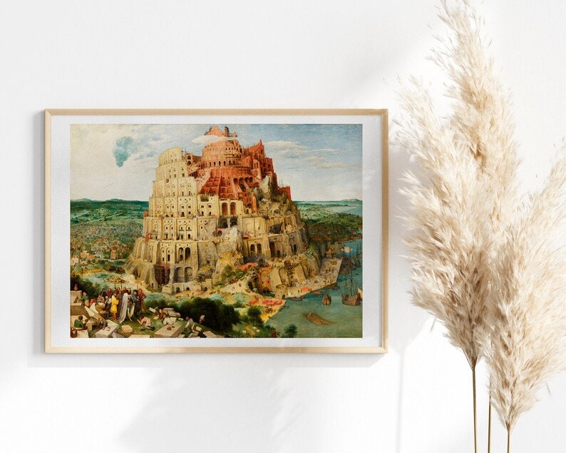Pieter Bruegel's Tower of Babel Giclee Art Print, Home Wall Decor FOSHE ART
