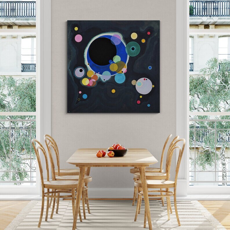 SEVERAL CIRCLES Prints, Wassily Kandinsky, large abstract wall art, Giclee paper Heavyweight paper / real art canvas