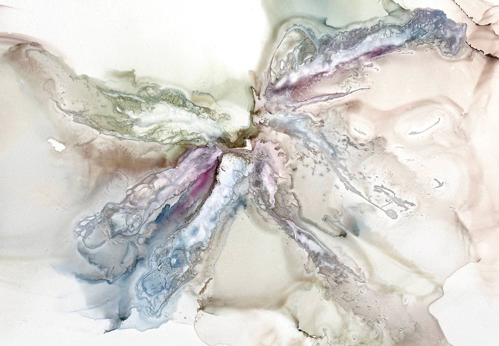 Serene Embrace 1, original alcohol ink abstract Art Prints, Minimalist Art Prints, Heavyweight paper, Giclee Premium Prints FOSHE ART