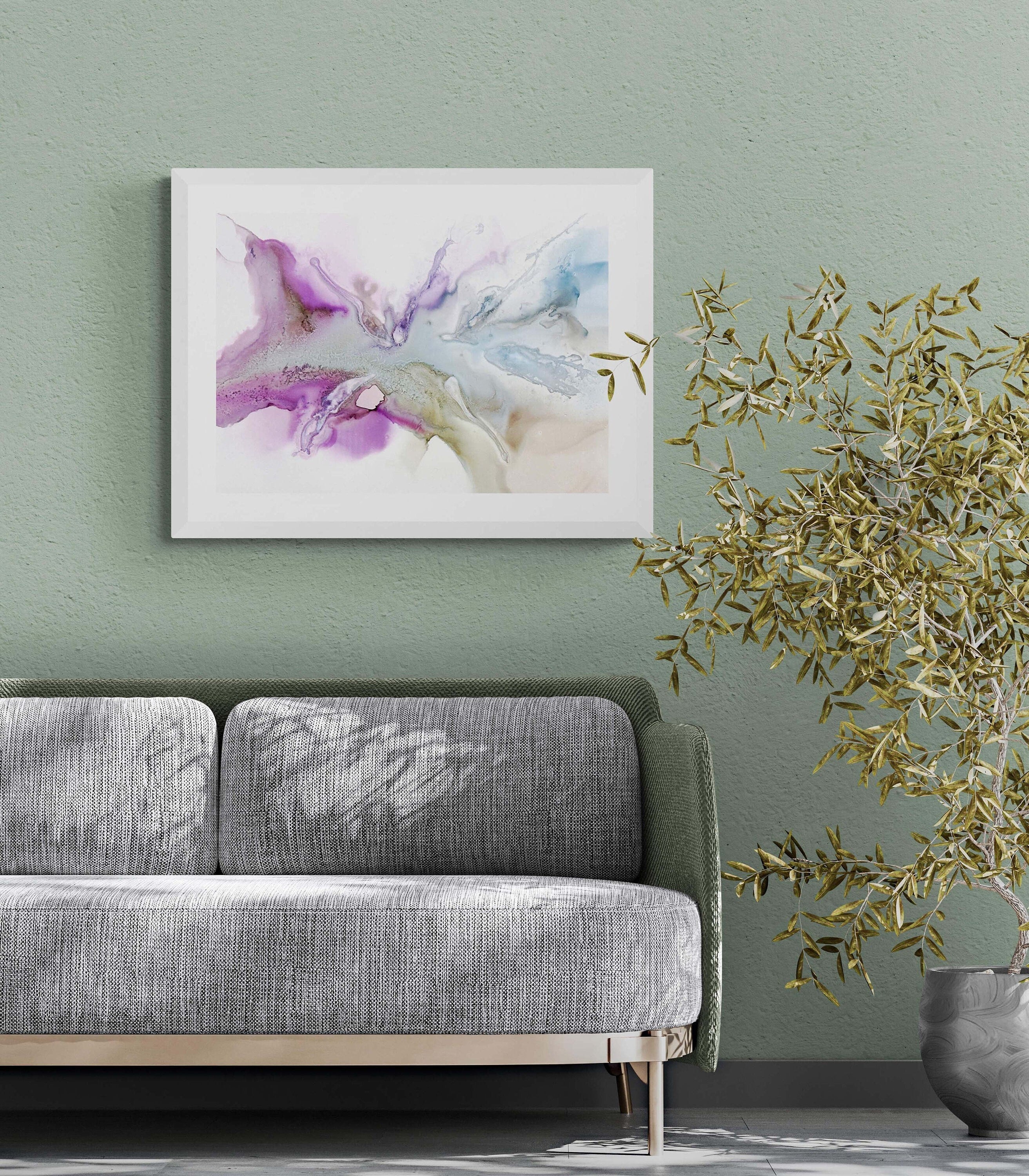 Serene Embrace 3, original alcohol ink abstract Art Prints, Minimalist Art Prints, Giclee Premium Prints FOSHE ART