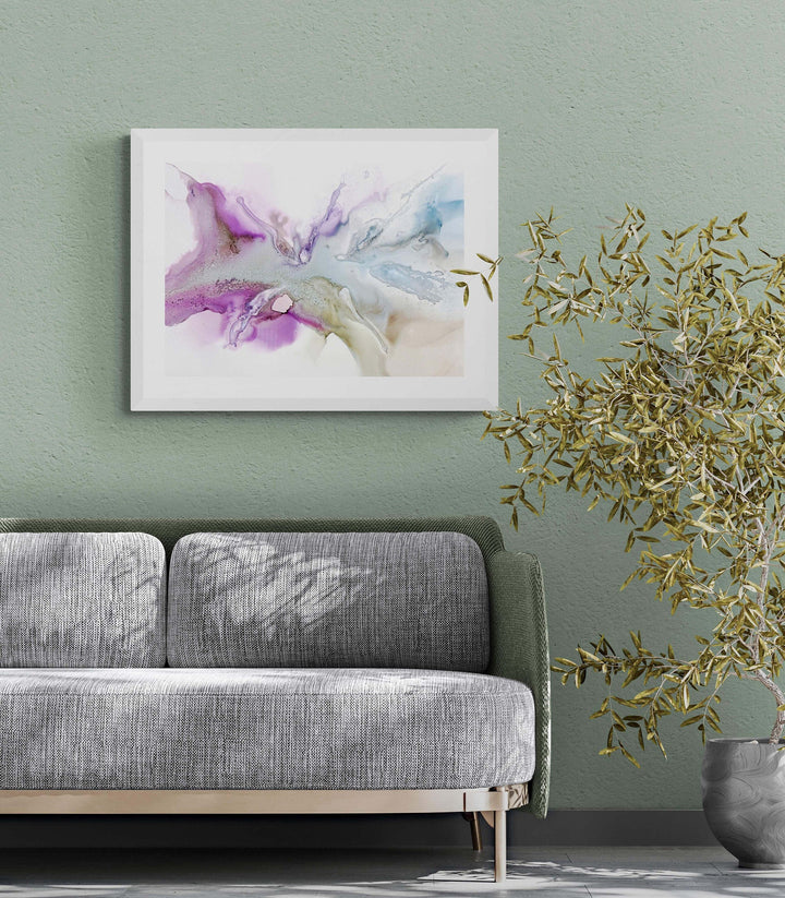 Serene Embrace 3, original alcohol ink abstract Art Prints, Minimalist Art Prints, Giclee Premium Prints FOSHE ART