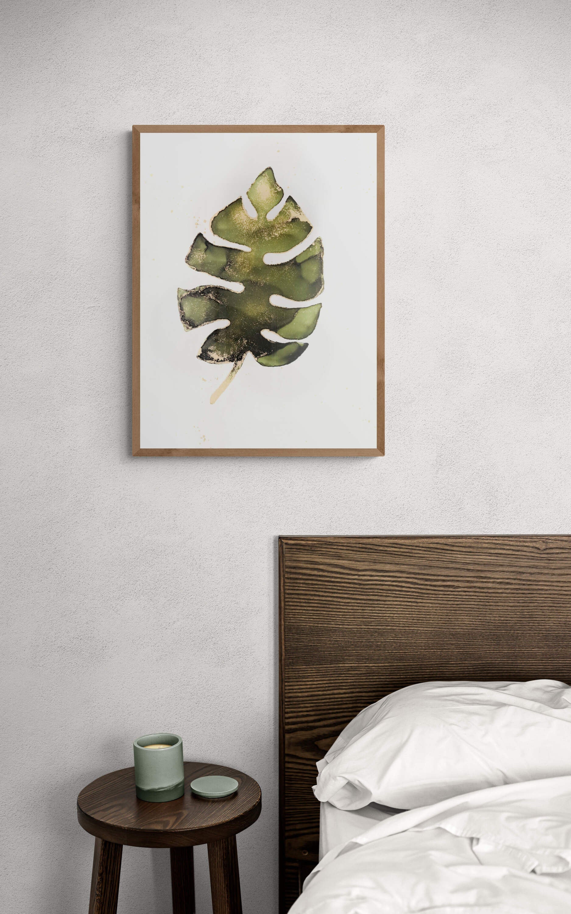Monstera Glimmer, original alcohol ink abstract Art Prints, Minimalist Art Prints, Giclee Premium Prints FOSHE ART