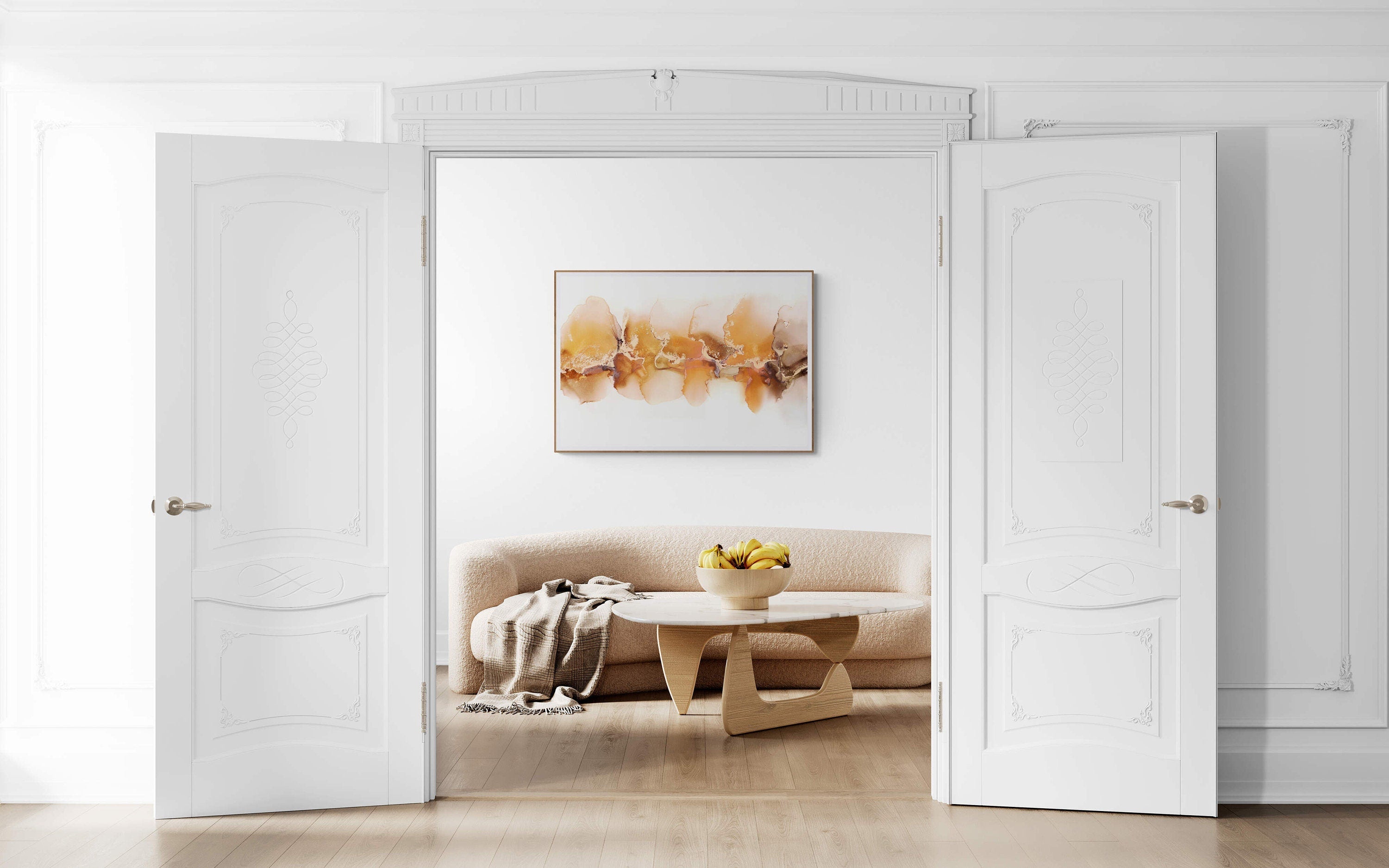 Autumn  Glimmer, original alcohol ink abstract Art Prints, Minimalist Art Prints, Giclee Premium Prints FOSHE ART