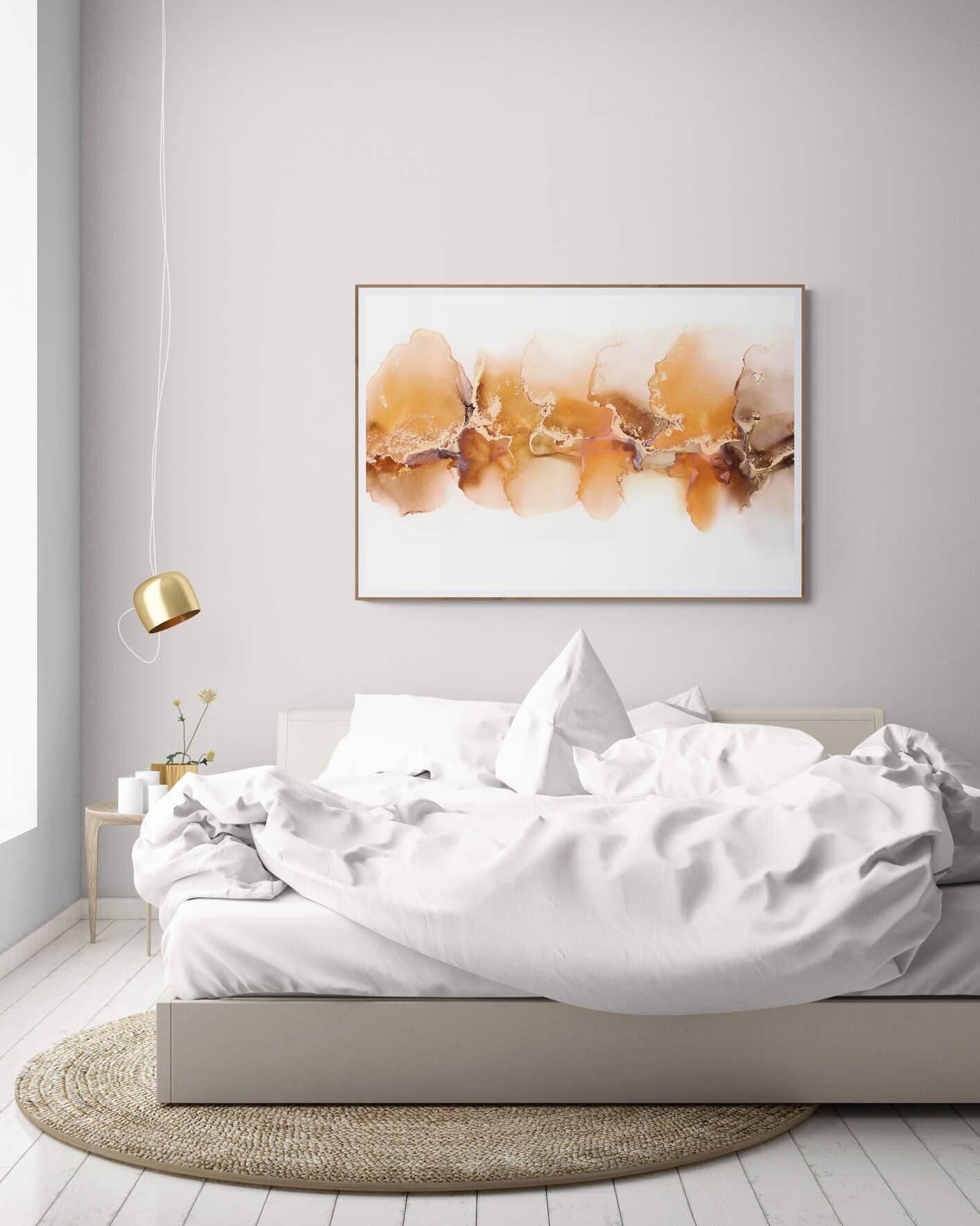 Autumn  Glimmer, original alcohol ink abstract Art Prints, Minimalist Art Prints, Giclee Premium Prints FOSHE ART