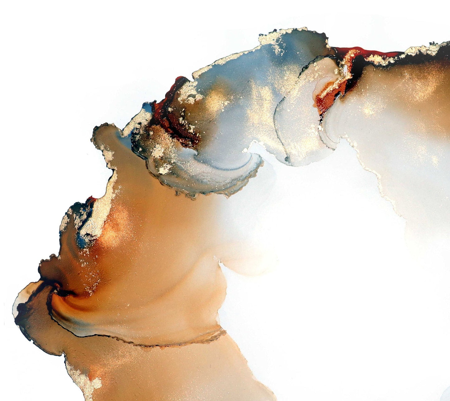 Autumn Mirage, original alcohol ink abstract Art Prints, Heavyweight paper, Minimalist Art Prints, Giclee Premium Prints FOSHE ART