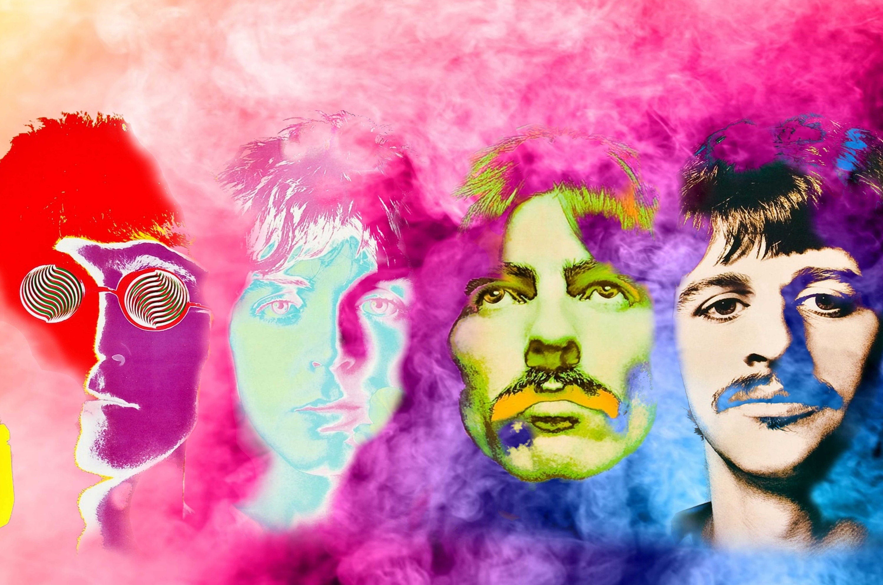 John Lennon & The Beatles, Fine Art Print, Giclee Gallery Grade Paper Canvas, Wall Decor Vintage Large , Fine Art Print, Rock legend Poster
