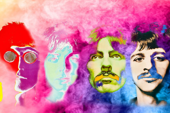 John Lennon & The Beatles, Fine Art Print, Giclee Gallery Grade Paper Canvas, Wall Decor Vintage Large , Fine Art Print, Rock legend Poster