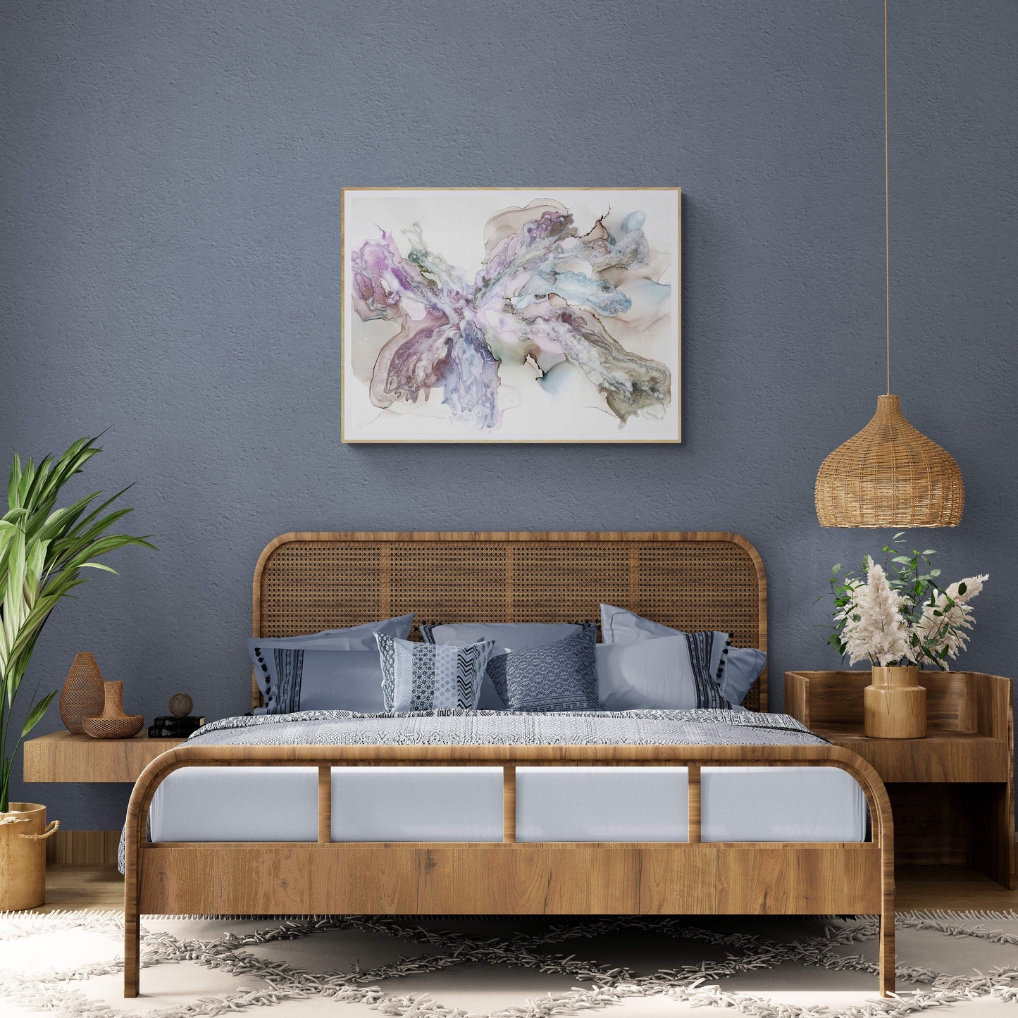 Serene Embrace 2, original alcohol ink abstract Art Prints, Minimalist Art Prints, Giclee Premium Prints FOSHE ART