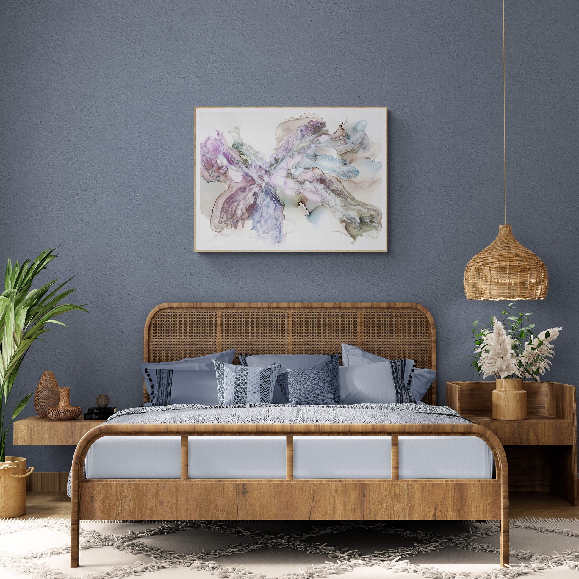 Serene Embrace 2, original alcohol ink abstract Art Prints, Minimalist Art Prints, Giclee Premium Prints FOSHE ART