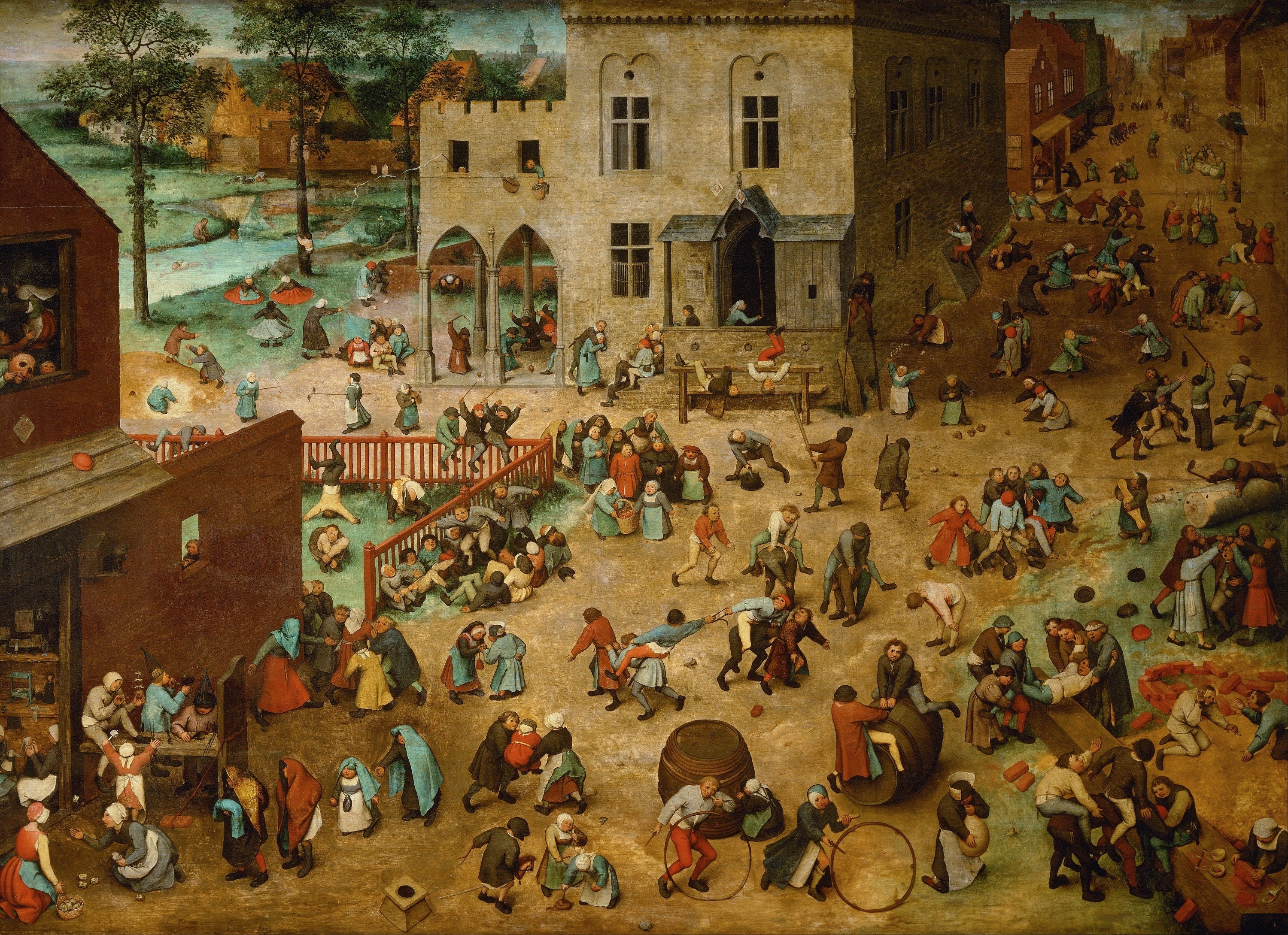 Bruegel Children's Games Print, Renaissance Art, Giclee Canvas or Paper FOSHE ART