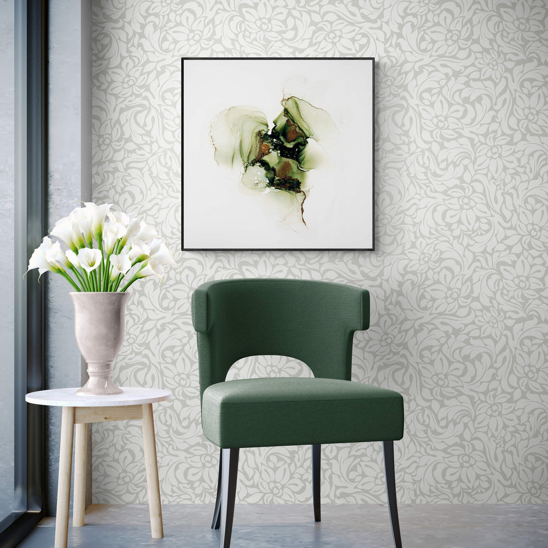 Green Heart, original alcohol ink abstract Art Prints, Heavyweight paper, Minimalist Art Prints, Giclee Premium Prints FOSHE ART