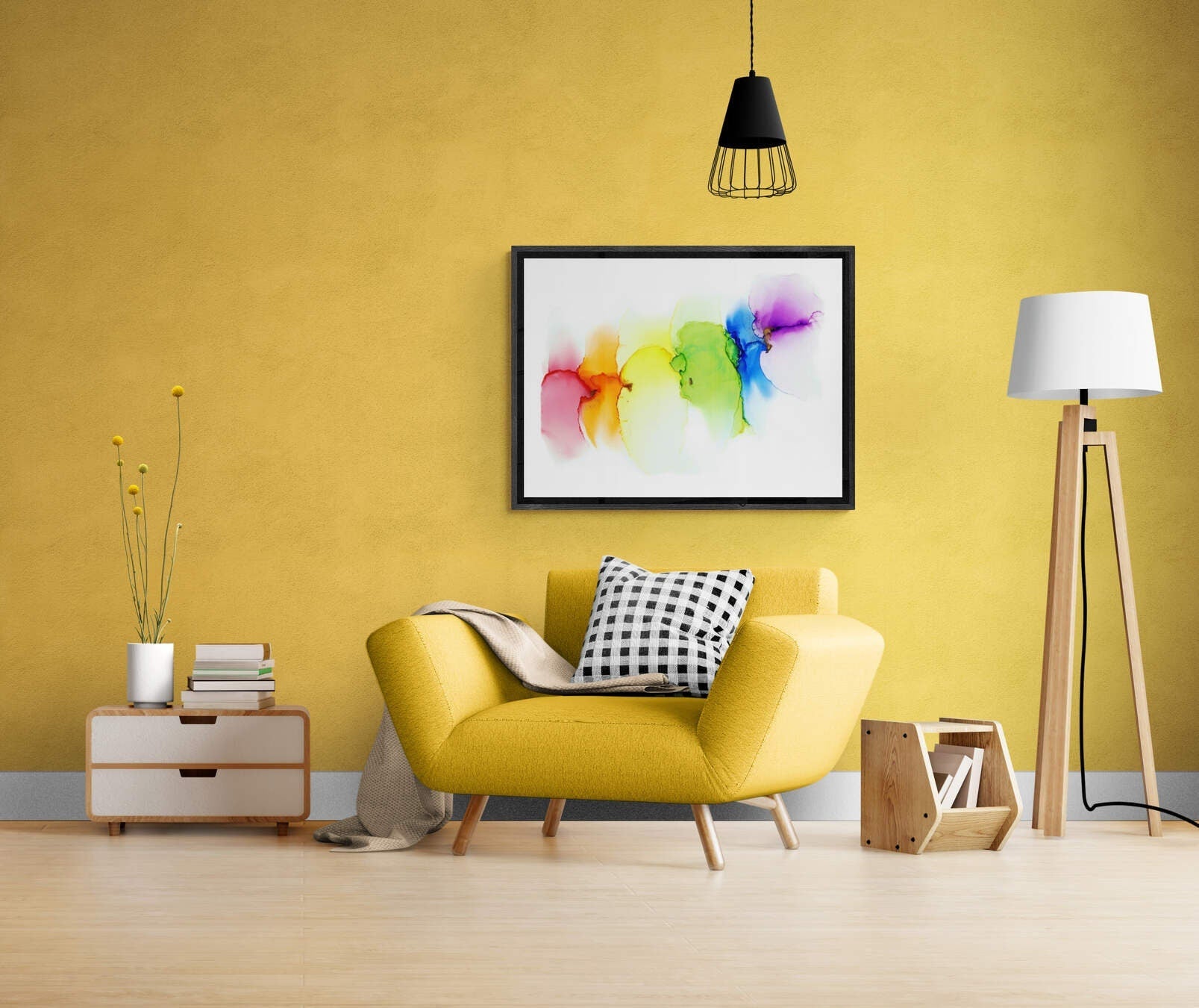 Rainbow, original alcohol ink abstract Art Prints, Minimalist Art Prints, Giclee Premium Prints FOSHE ART