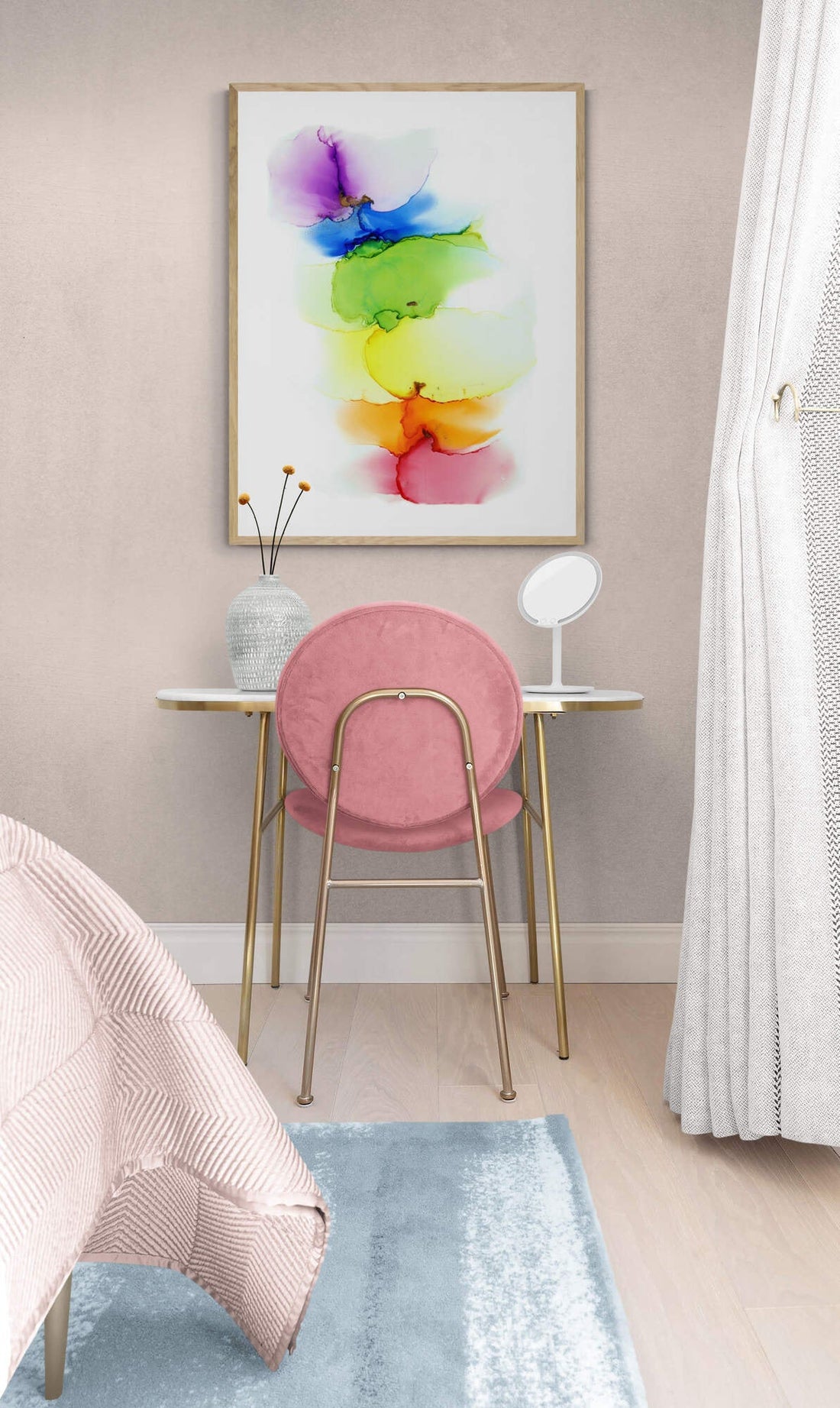 Rainbow, original alcohol ink abstract Art Prints, Minimalist Art Prints, Giclee Premium Prints FOSHE ART