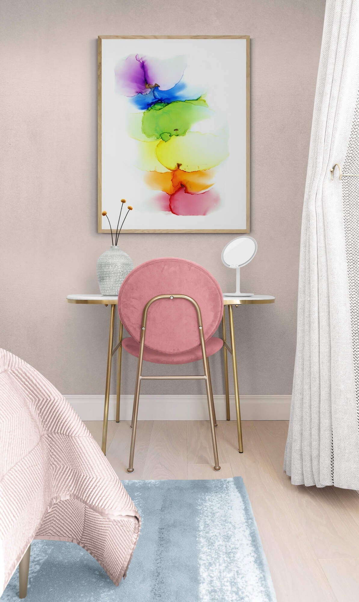 Rainbow, original alcohol ink abstract Art Prints, Minimalist Art Prints, Giclee Premium Prints FOSHE ART