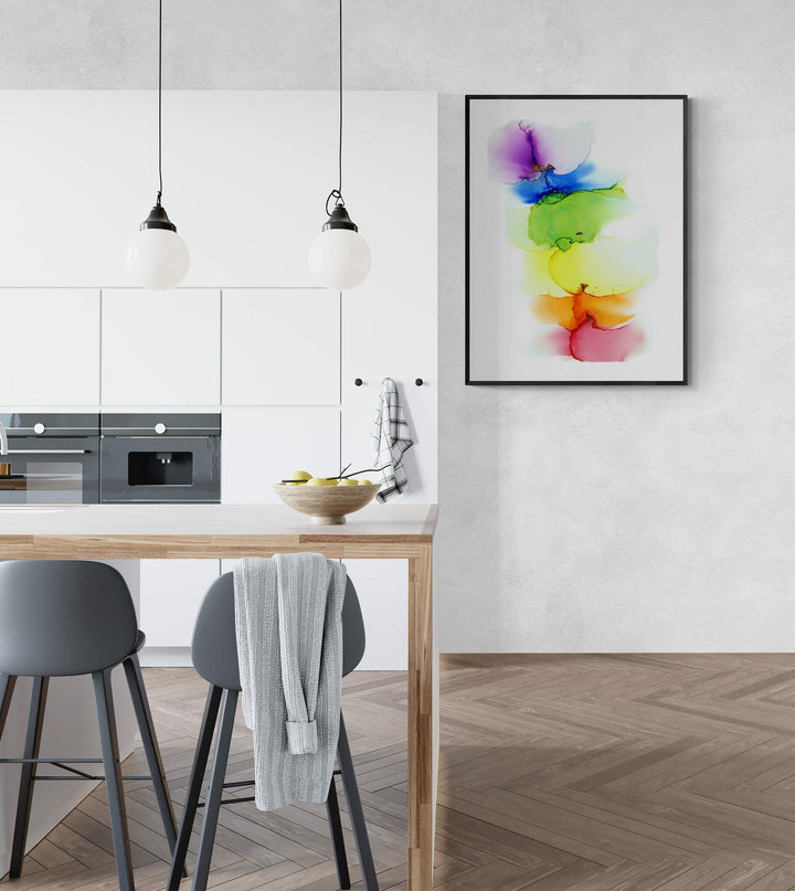 Rainbow, original alcohol ink abstract Art Prints, Minimalist Art Prints, Giclee Premium Prints FOSHE ART