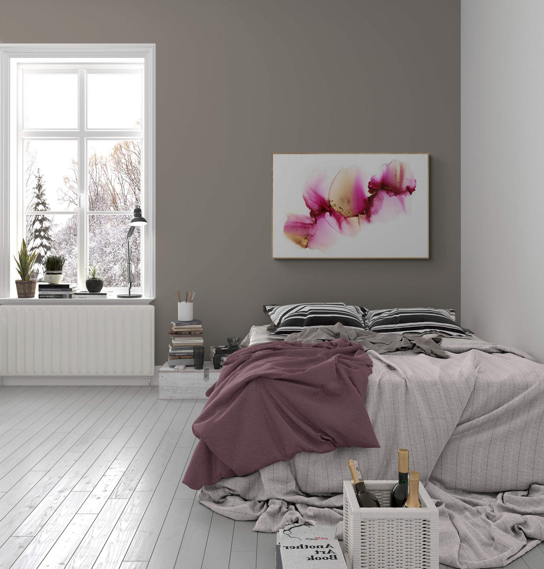 PINK EXPLOSION, original alcohol ink abstract Art Prints, Minimalist Art Prints, Giclee Premium Prints FOSHE ART