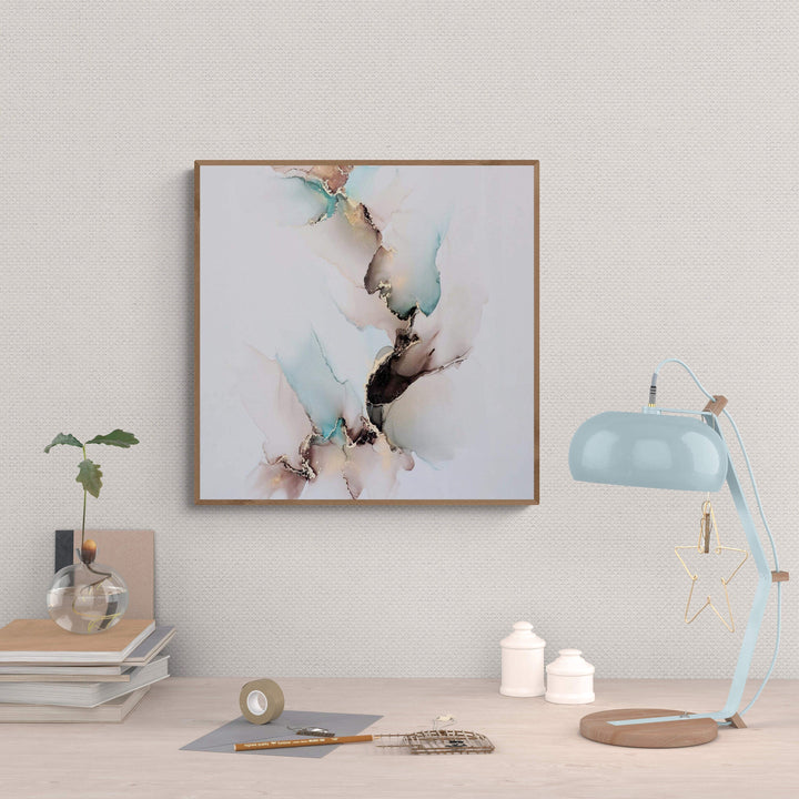 Teal Harmony, original alcohol ink abstract Art Prints, Heavyweight paper, Minimalist Art Prints, Giclee Premium Prints FOSHE ART