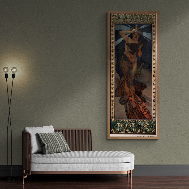 Alphonse Mucha's Morning Star Art Nouveau Print: Giclee Paper or Canvas FOSHE ART