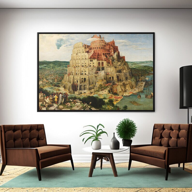 The Tower of Babel, Pieter Bruegel, Home Wall Decor Giclee Art Print, Large Print / Canvas Prints, Poster or 3D Hand Finished Premium Print FOSHE ART