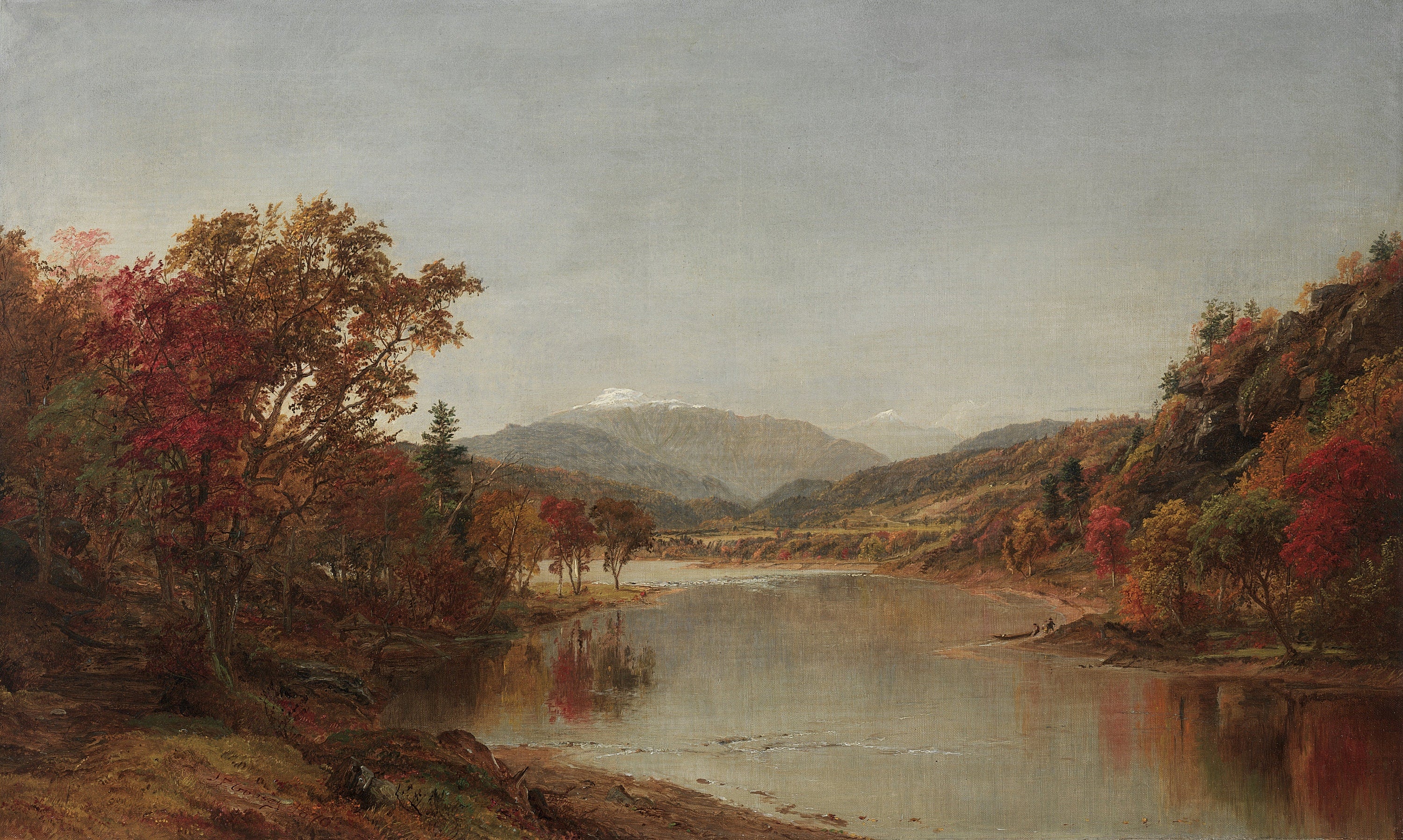 Autumn Landscape Oil Painting, Jasper Francis Cropsey : Mount Washington, Giclee Fine Art Print, Vintage Rustic Country, Rustic Farmhouse