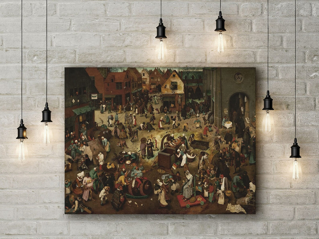 Bruegel Carnival and Lent Giclee Art Print, Hand Finished Canvas FOSHE ART